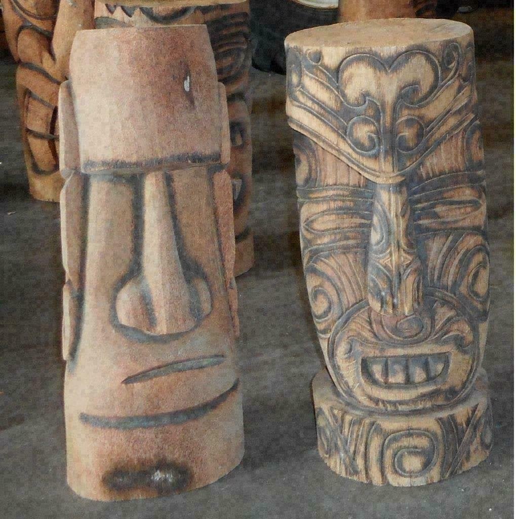 Tiki beeld massief palmhout 50cm, Ophalen of Verzenden