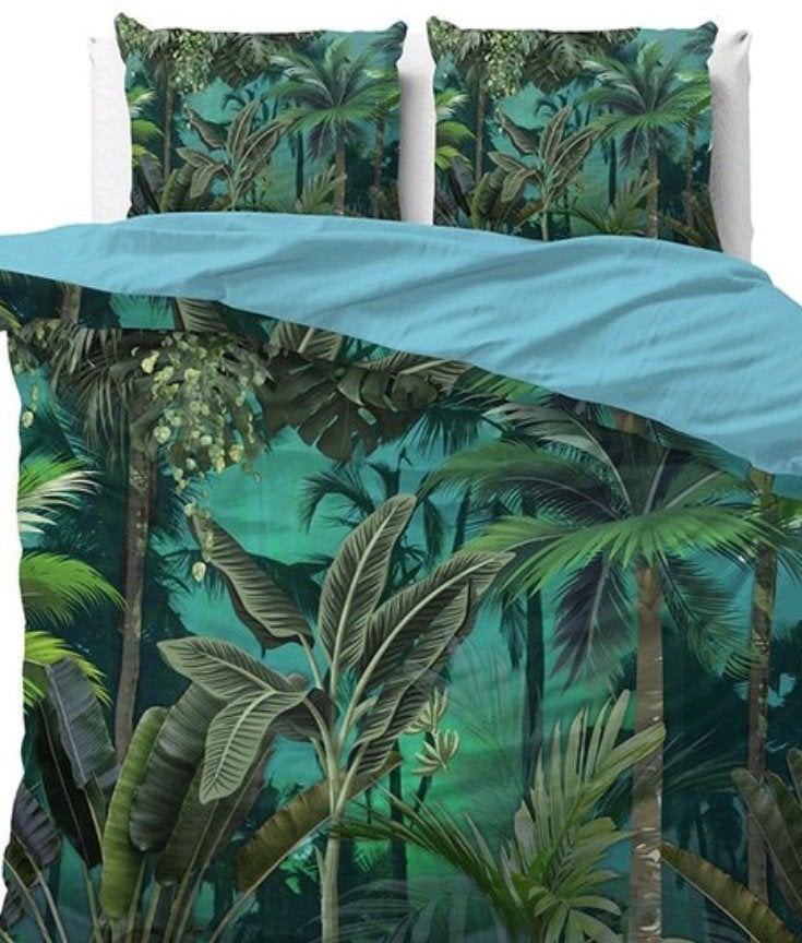 Sleeptime Manilla Taisa Green Dekbedovertrek 240x200/220+Sl, Huis en Inrichting, Lits-jumeaux, Dekbedovertrek, Onbekend, Nieuw
