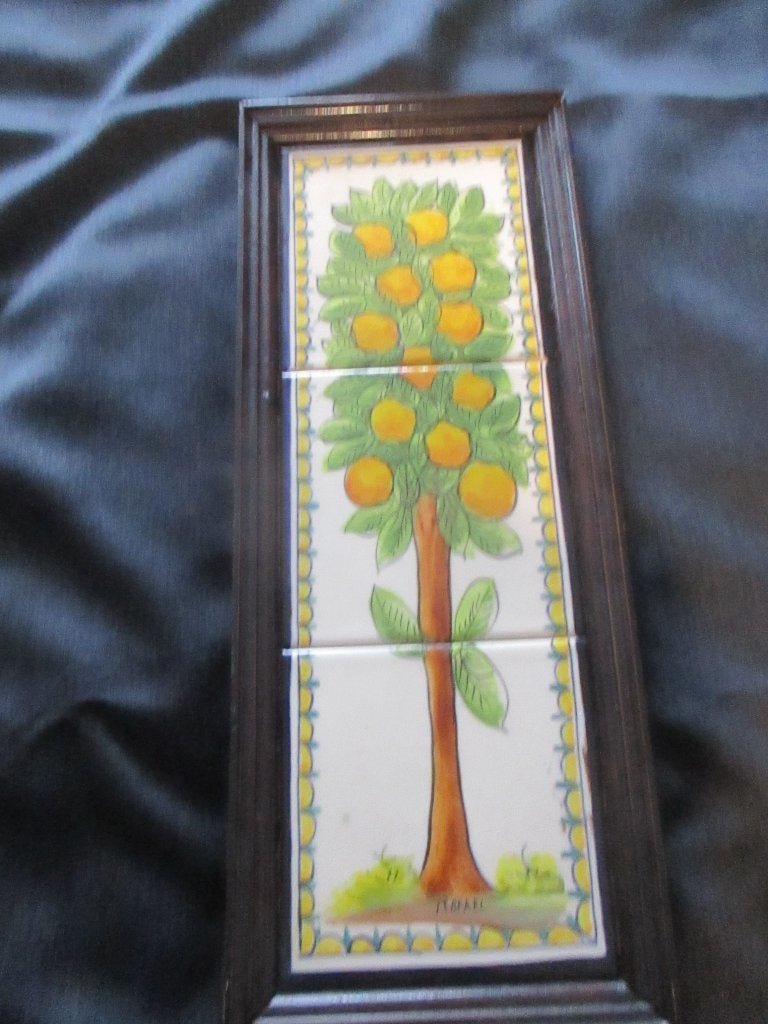 Schilderij met tegels er in ., Ophalen of Verzenden