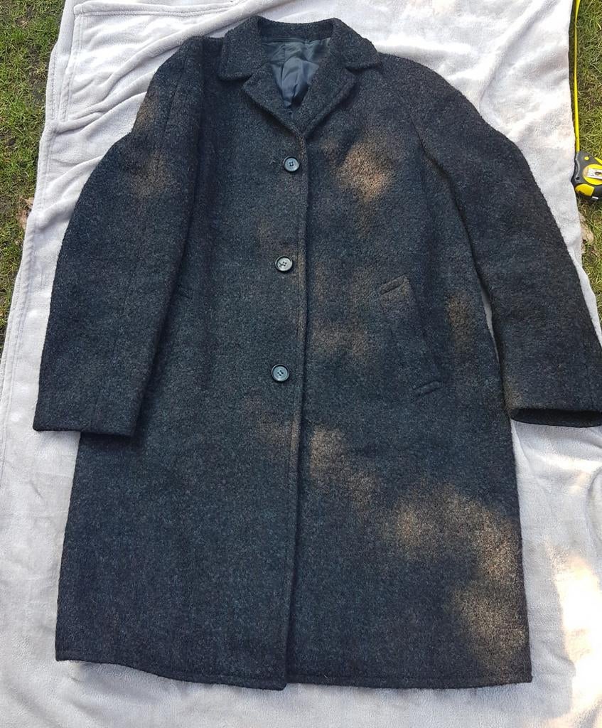Heren L Zwart gemeleerde wollen jas merk cavalieri, Ophalen of Verzenden, Zo goed als nieuw, Maat 56/58 (XL), Zwart