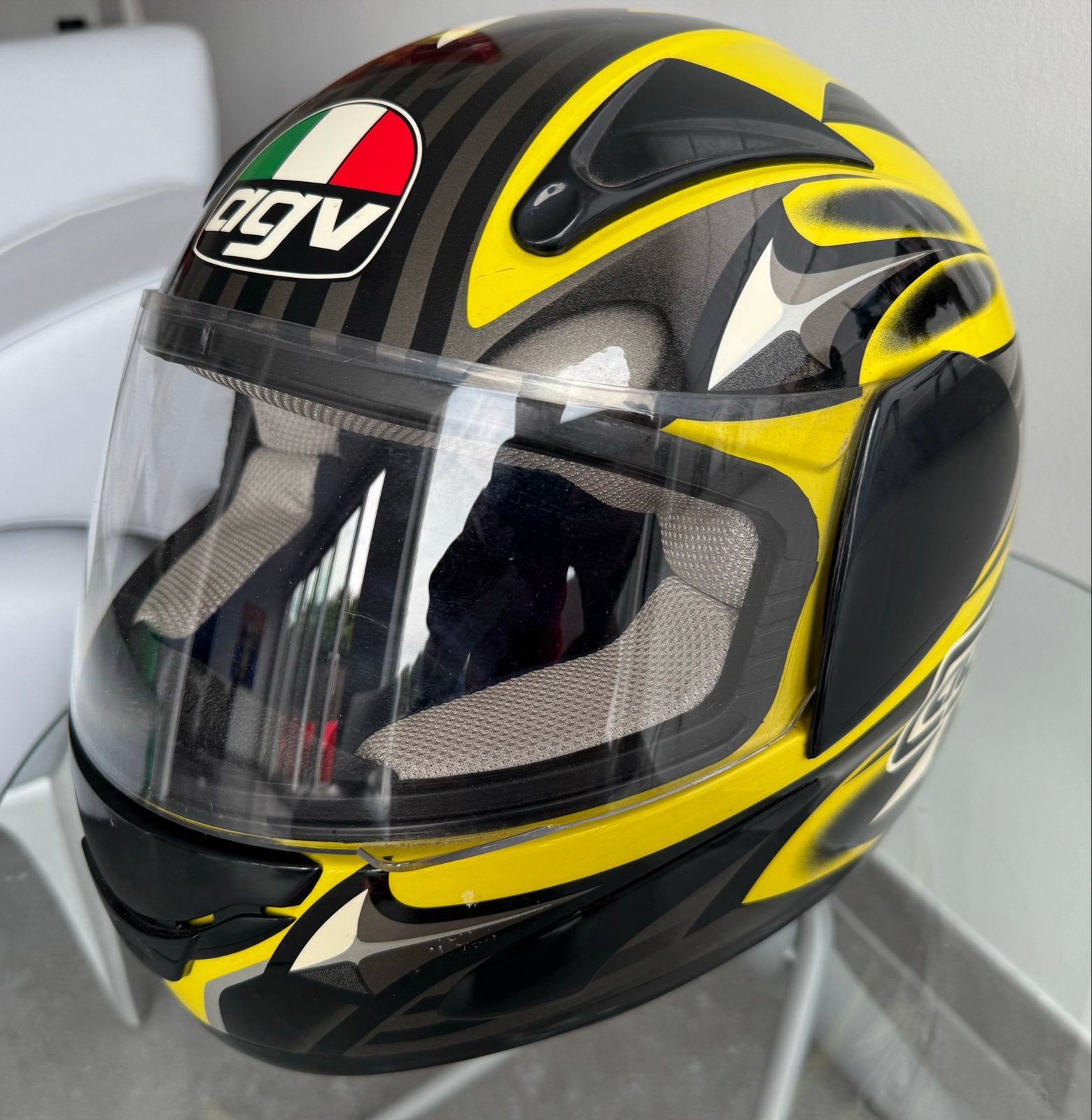 AGV GP-I Integraalhelm maat S Geel/Zwart/Grijs, Motoren, Kleding | Motorhelmen, Heren, Ophalen of Verzenden, S, Tweedehands