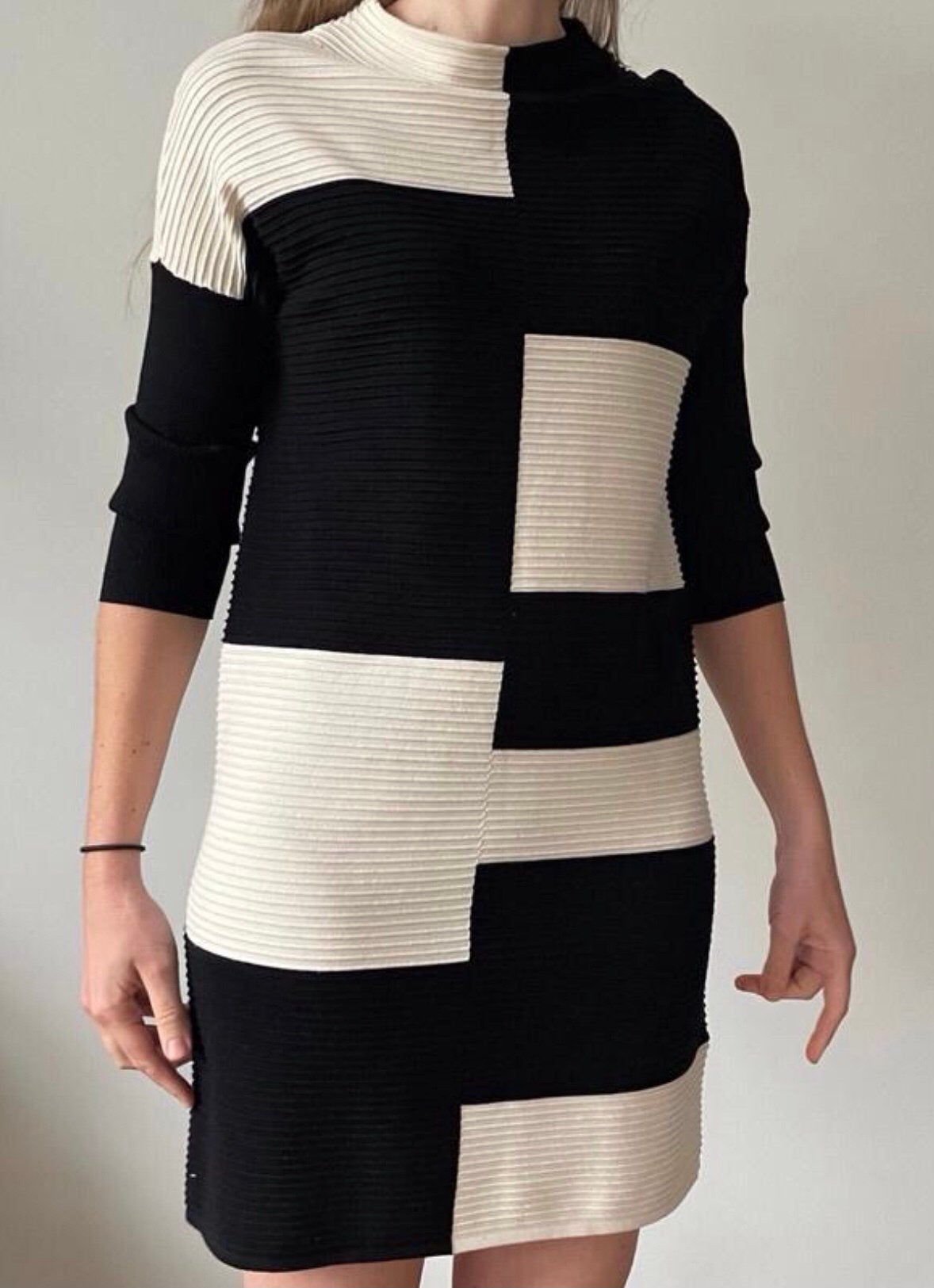Phase Eight tuniek/jurkje zwart en Creme dungebreid maat 40, Maat 38/40 (M), Nieuw, Knielengte, Meerkleurig
