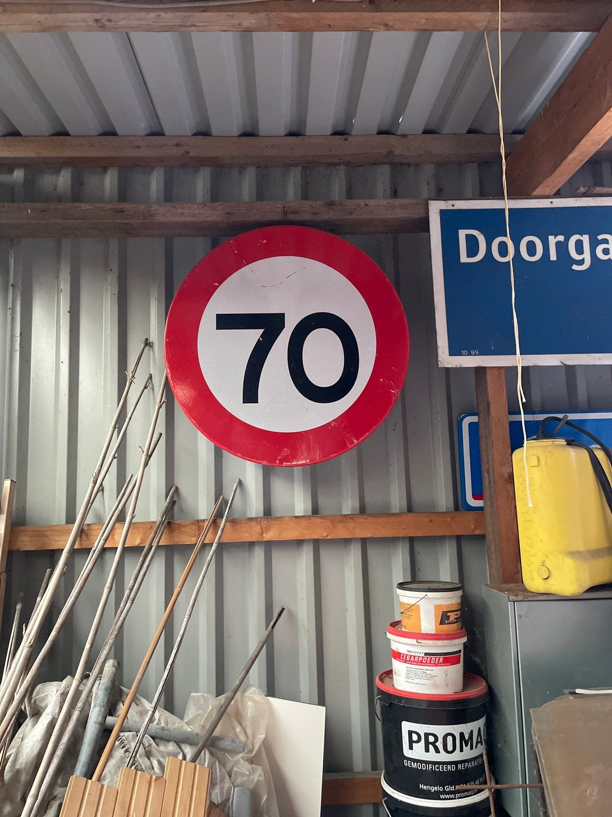 VERKEERSBORD, 70 KILOMETER, Ophalen, Zo goed als nieuw