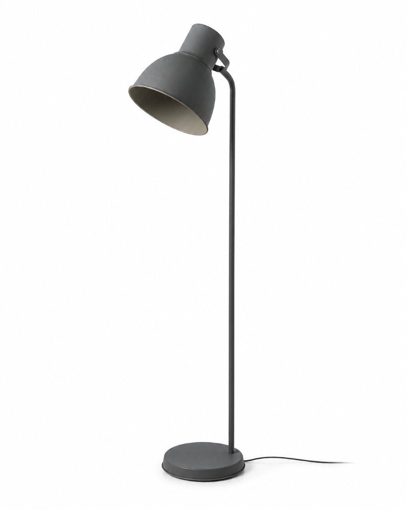 IKEA HEKTAR Staande Vloerlamp Donkergrijs – Industriële lamp, Ophalen, ., E27 (groot), Zo goed als nieuw