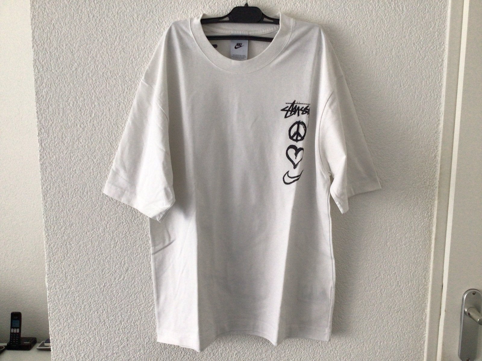 Nike x Stussy T-shirt Maat M, Ophalen of Verzenden, Gedragen, Maat 48/50 (M), Wit