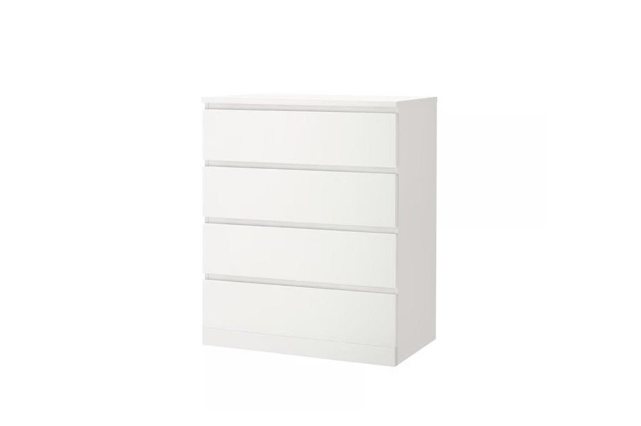 IKEA MALM Ladekast met 4 lades - Wit, Ophalen, 100 tot 150 cm, 50 tot 100 cm, Zo goed als nieuw