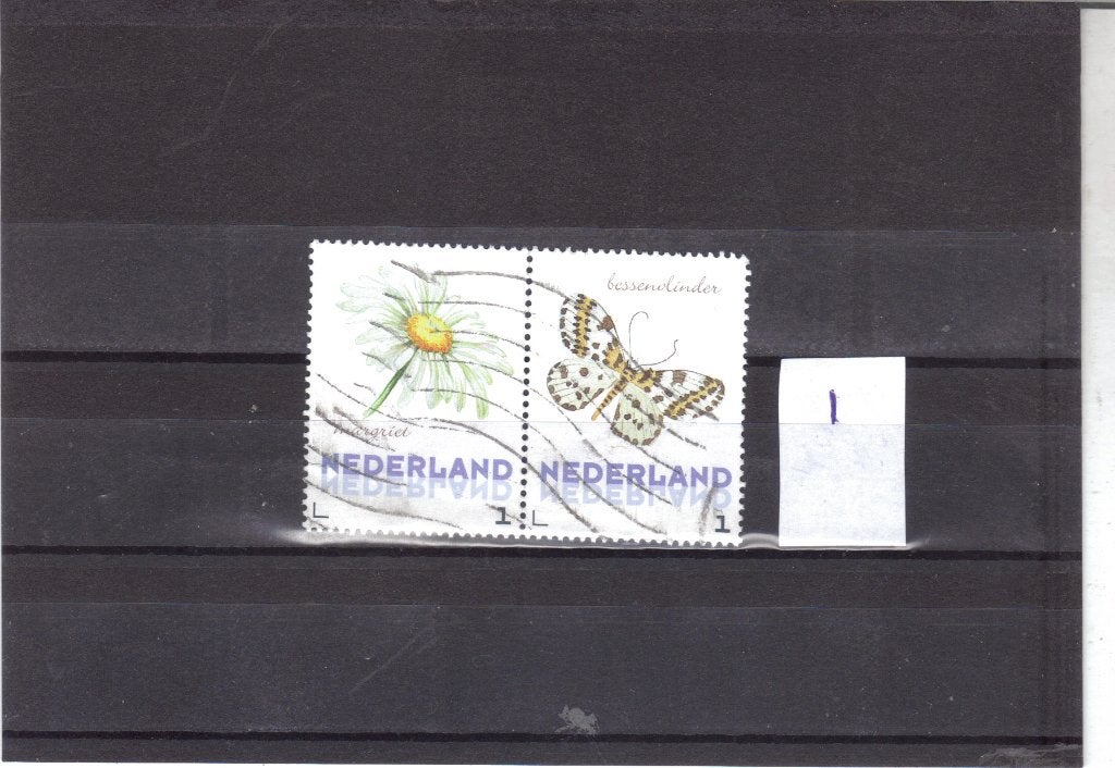 Nederland Kaderpostzegel Vlinders en plant gest 1, Ophalen of Verzenden, Gestempeld