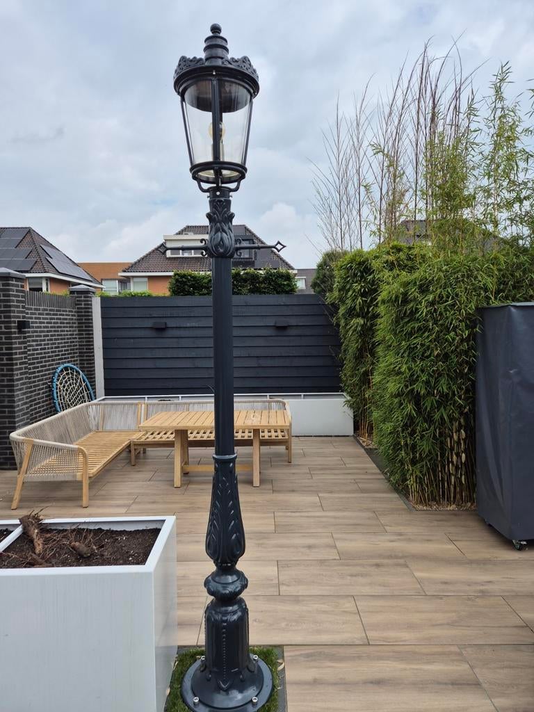 Buitenlantaarn aluminium RAL 7016 antraciet dubbel gecoat, Ophalen, Minder dan 50 watt, Staande lamp, Netvoeding