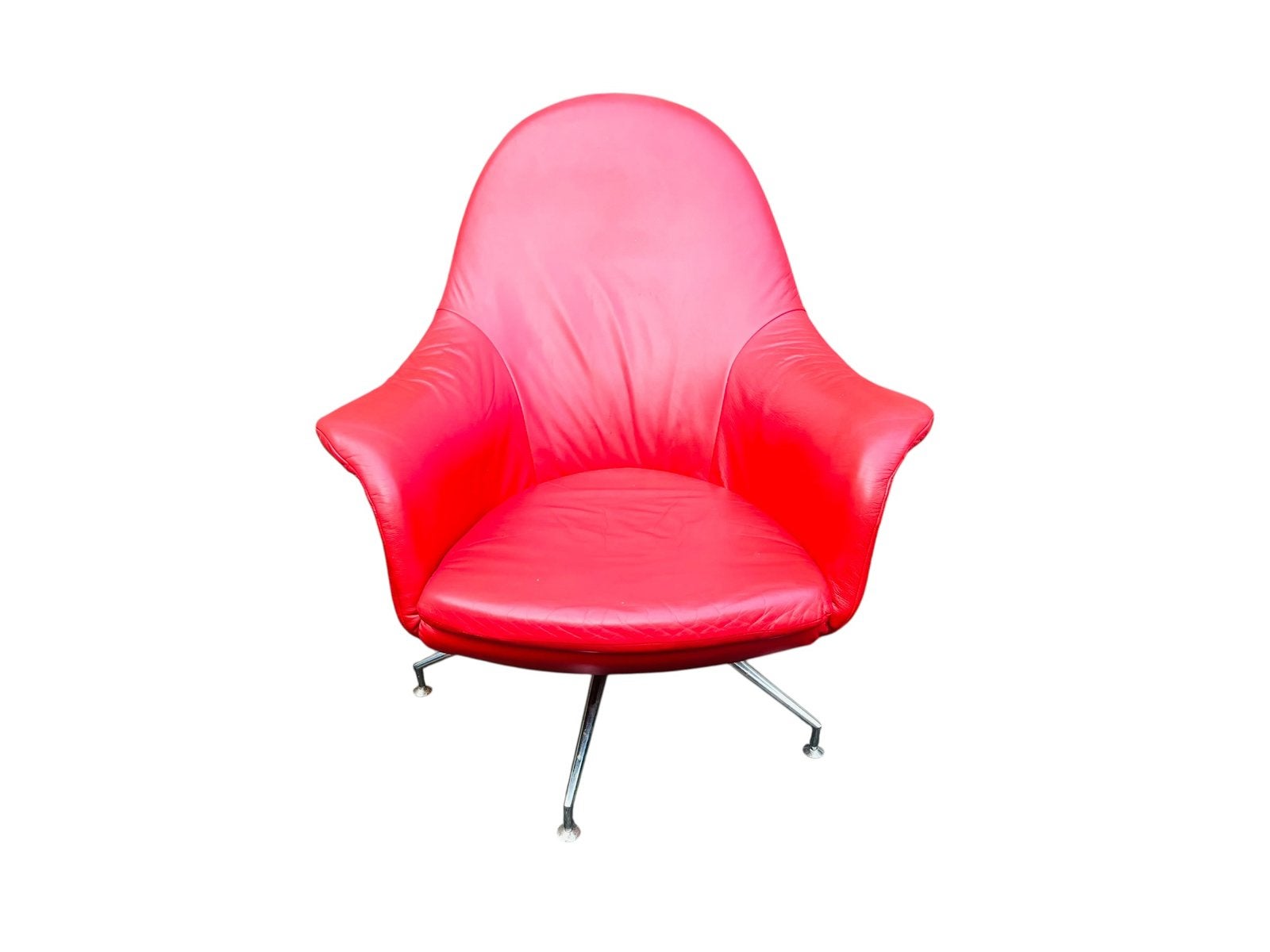 Topform vintage retro stoel | fauteuil jaren 70-80 rood leer, Leer, Ophalen of Verzenden, Zo goed als nieuw, Eén