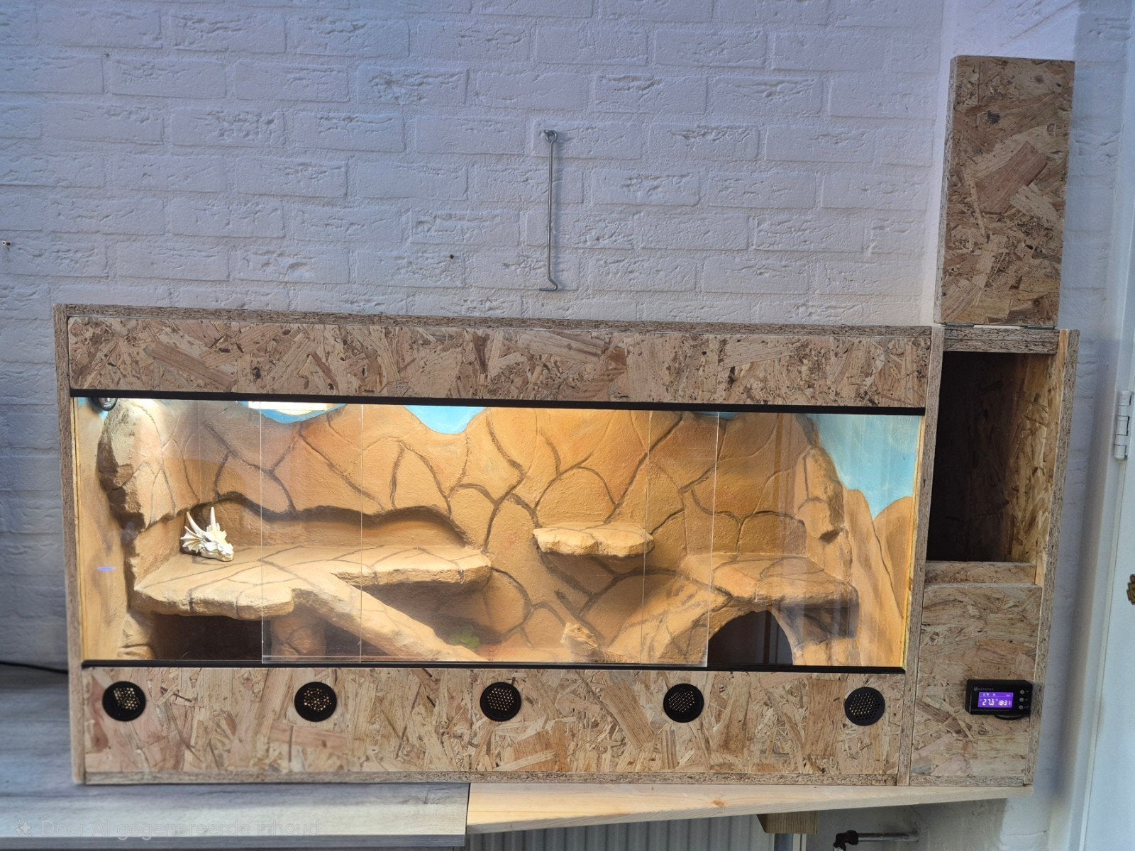 OSB terrarium, handgemaakt, en volledig geautomatiseerd, Dieren en Toebehoren, Reptielen en Amfibieën | Toebehoren, Ophalen, Zo goed als nieuw