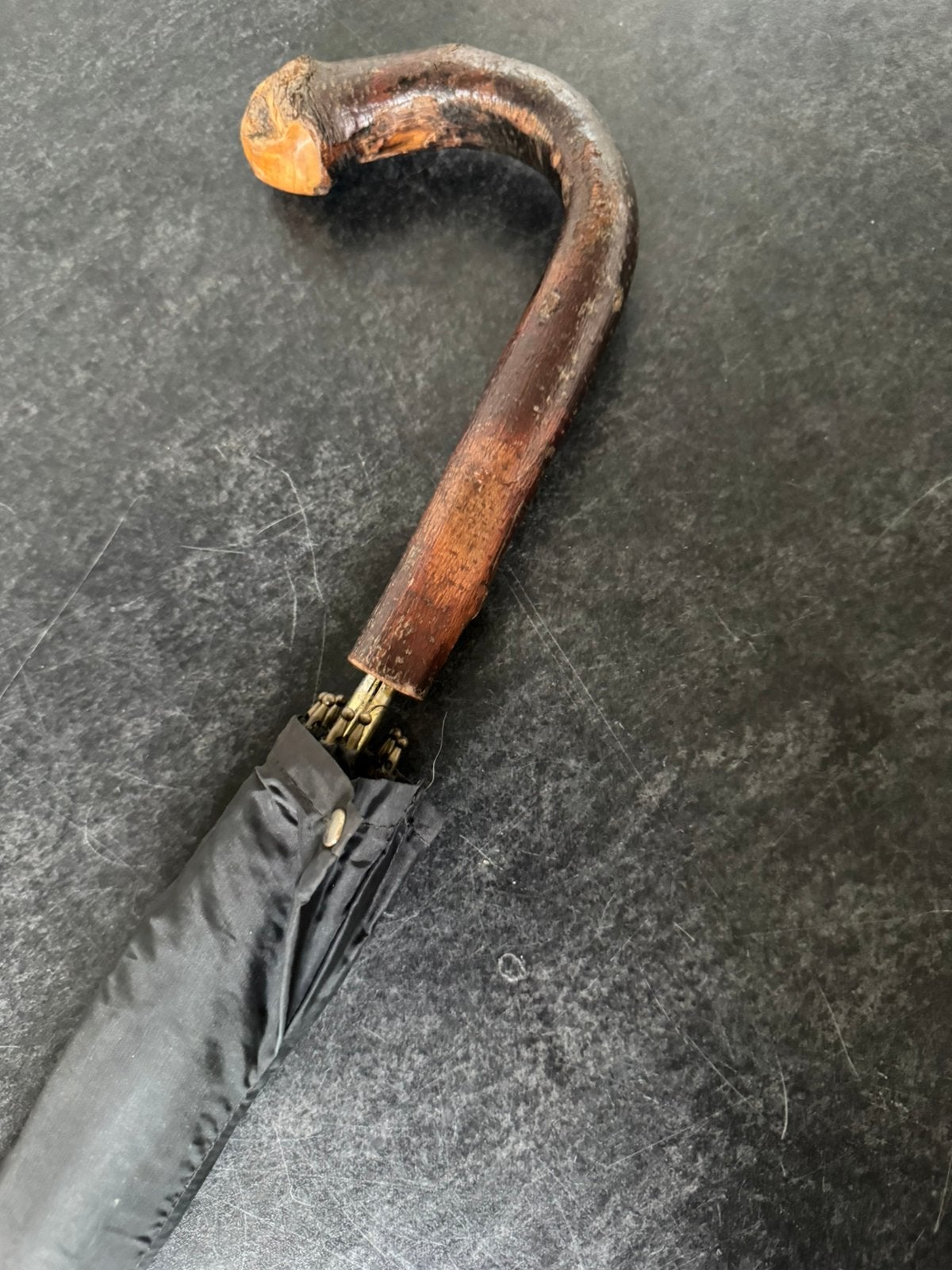 Luxe knirps paraplu met houten handvat ( nieuw ), Ophalen of Verzenden, Zo goed als nieuw, Zwart