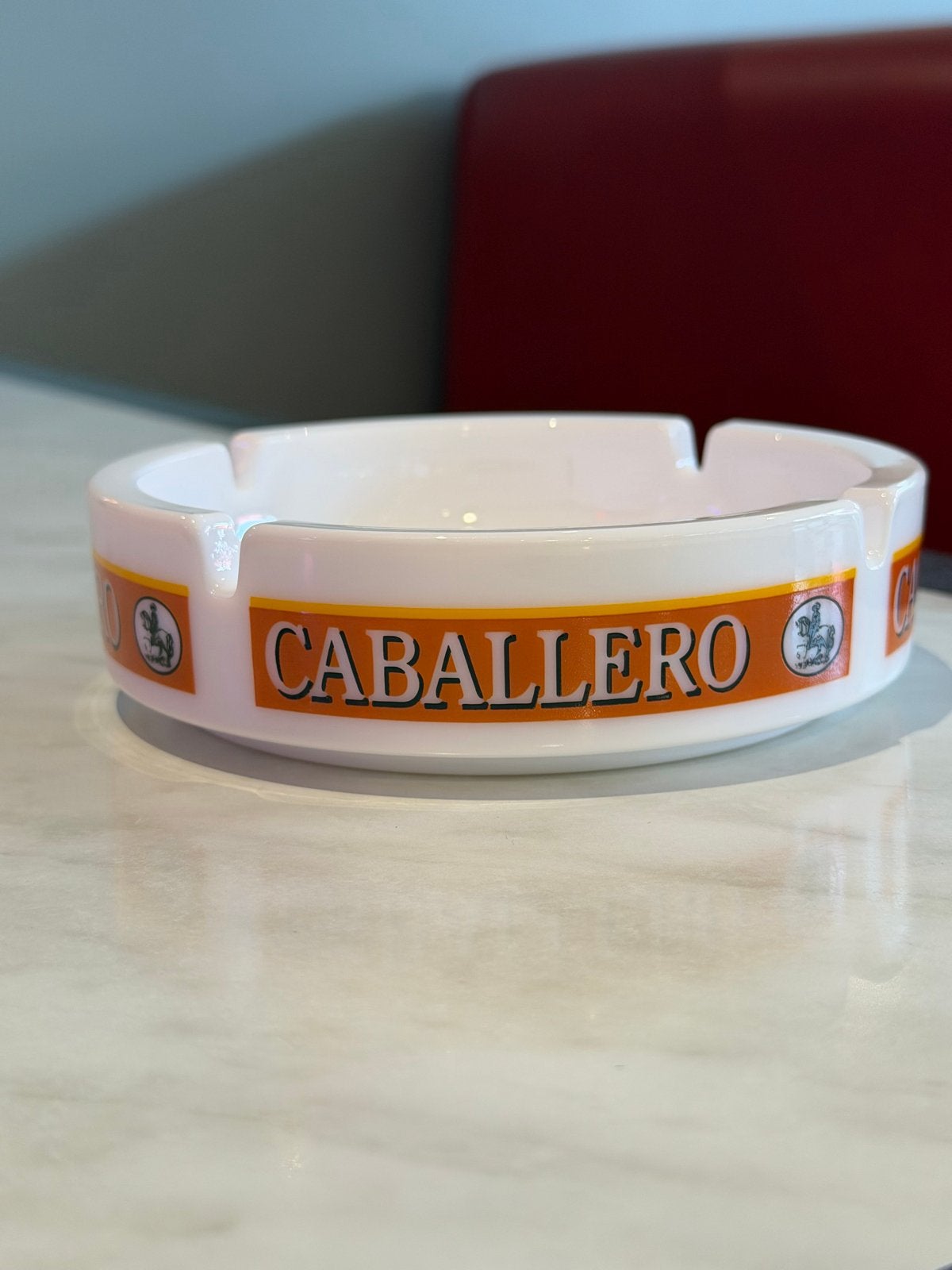 Vintage Caballero Asbak - Wit met Oranje Logo, Verzamelen, Ophalen of Verzenden, Nieuw, Asbak