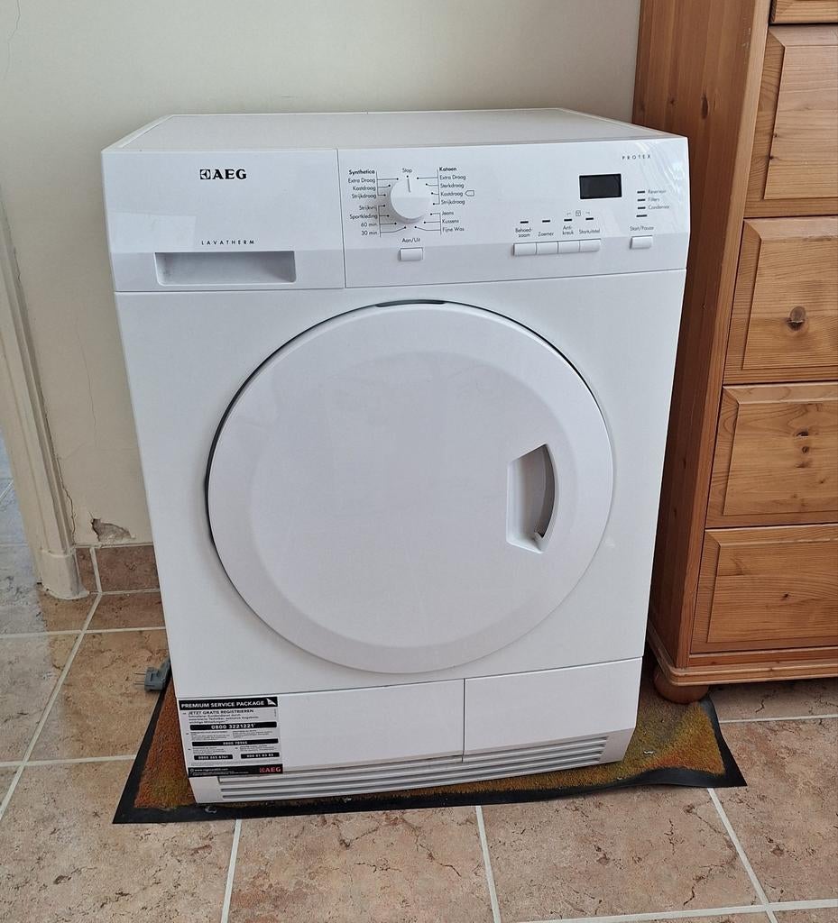 AEG lavatherm condensdroger, Ophalen, 6 tot 8 kg, Gebruikt, 85 tot 90 cm