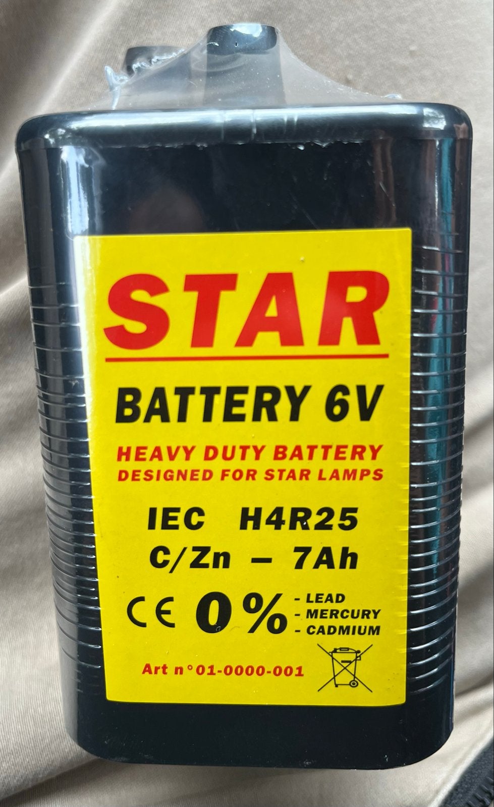STAR BATTERY 6V H4R25 C/Zn 7Ah - Nieuw in verpakking, Ophalen of Verzenden, Nieuw