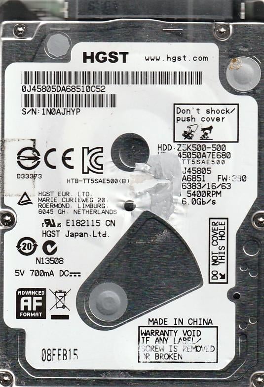HGST Hd - 500 Gb - 2,5 inch {8030}, Ophalen of Verzenden, Gebruikt, Laptop