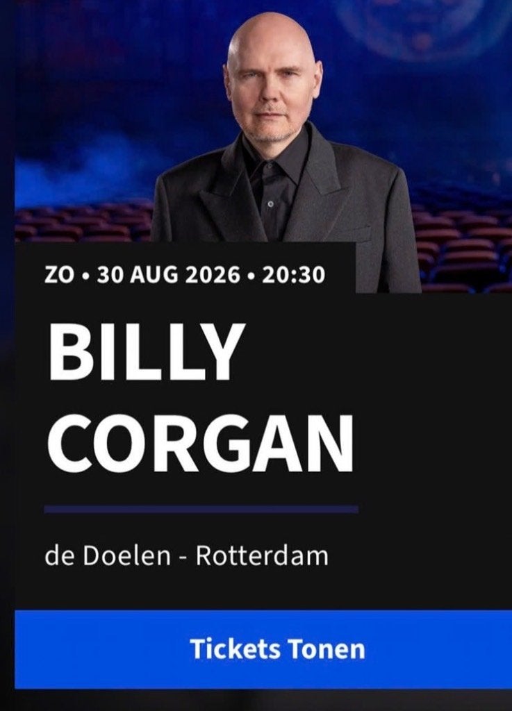 Billy corgan tickets concert zaterdag ruilen zondag, Tickets en Kaartjes, Twee personen