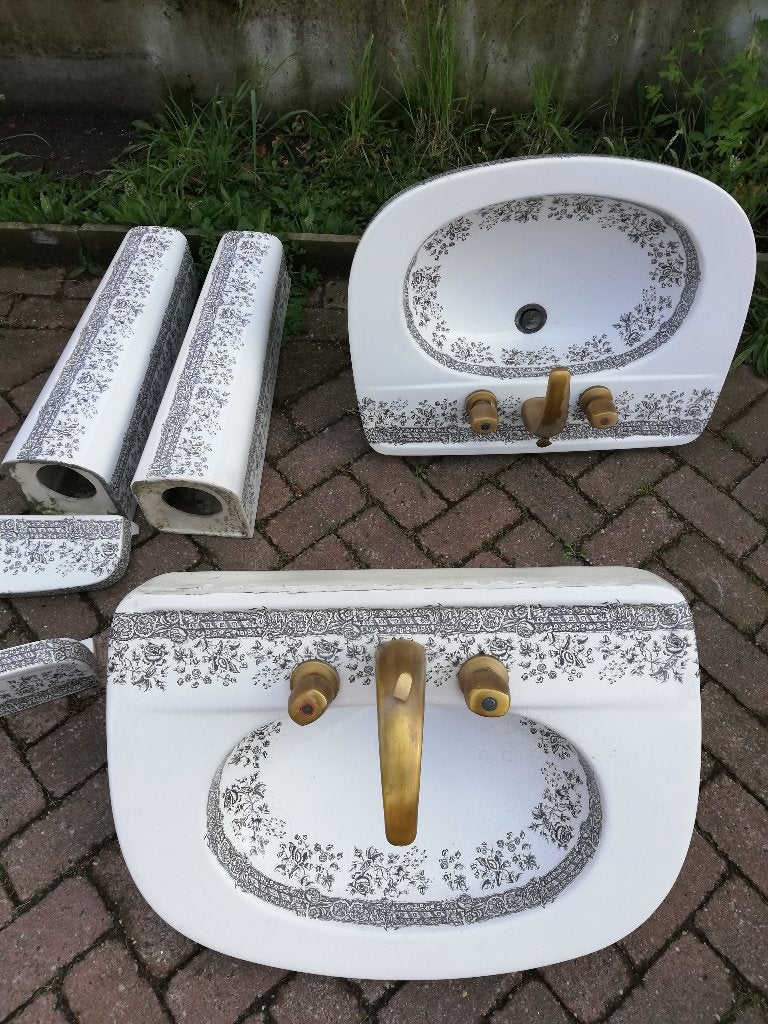 unieke wastafels op zuil zwart decor, bidet en accessoires, Ophalen, Gebruikt
