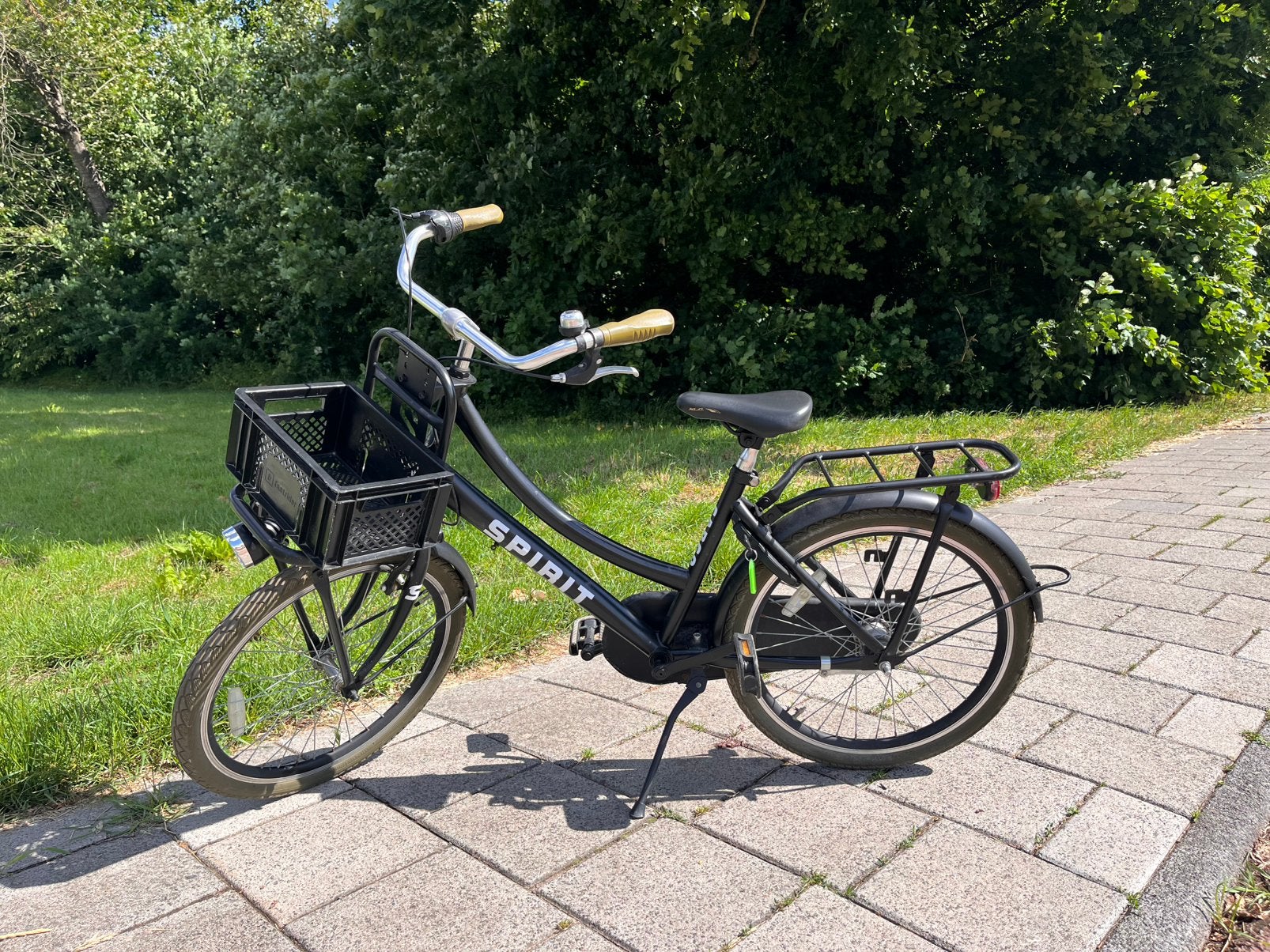 Nog zeer mooie Spirit Cargo meisjes fiets 22” zwart, Ophalen, Terugtraprem, 22 inch, Versnellingen
