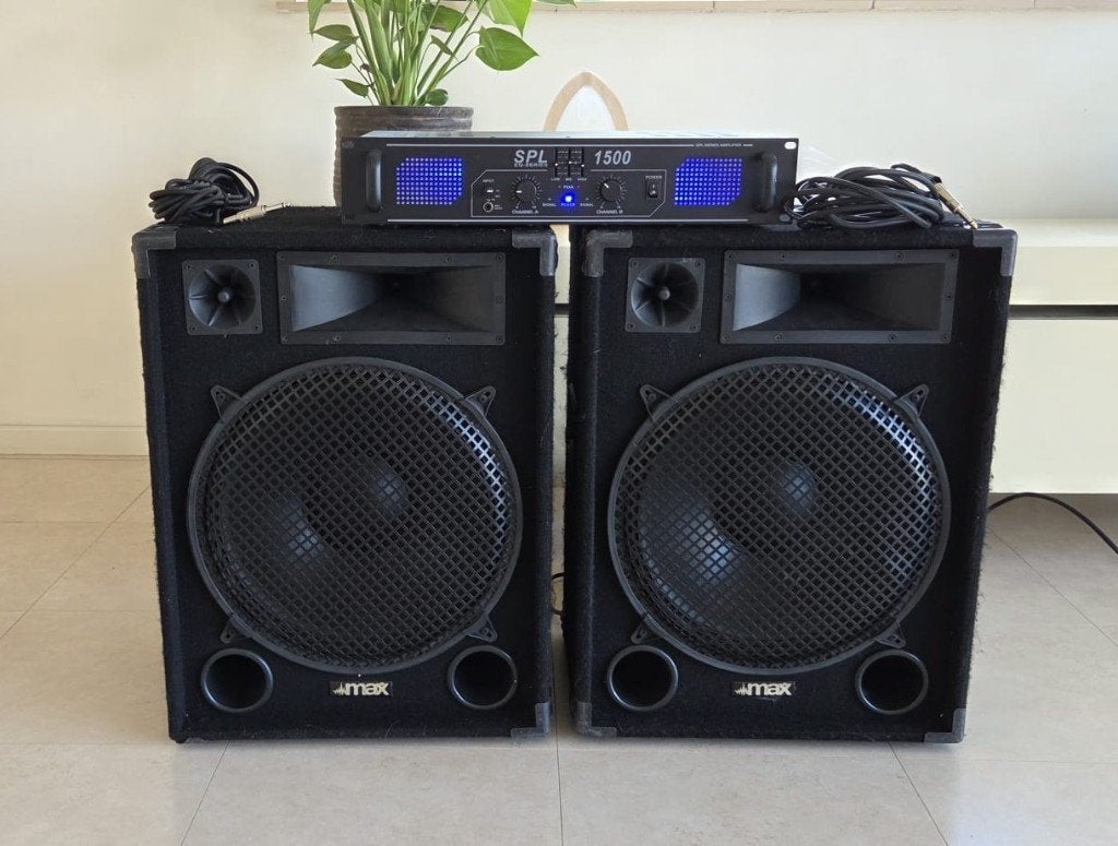 Skytec MAX 15 Speakerset (2x1000W!) + SPL1500 Versterker, Gebruikt, Overige typen, 120 watt of meer, Ophalen