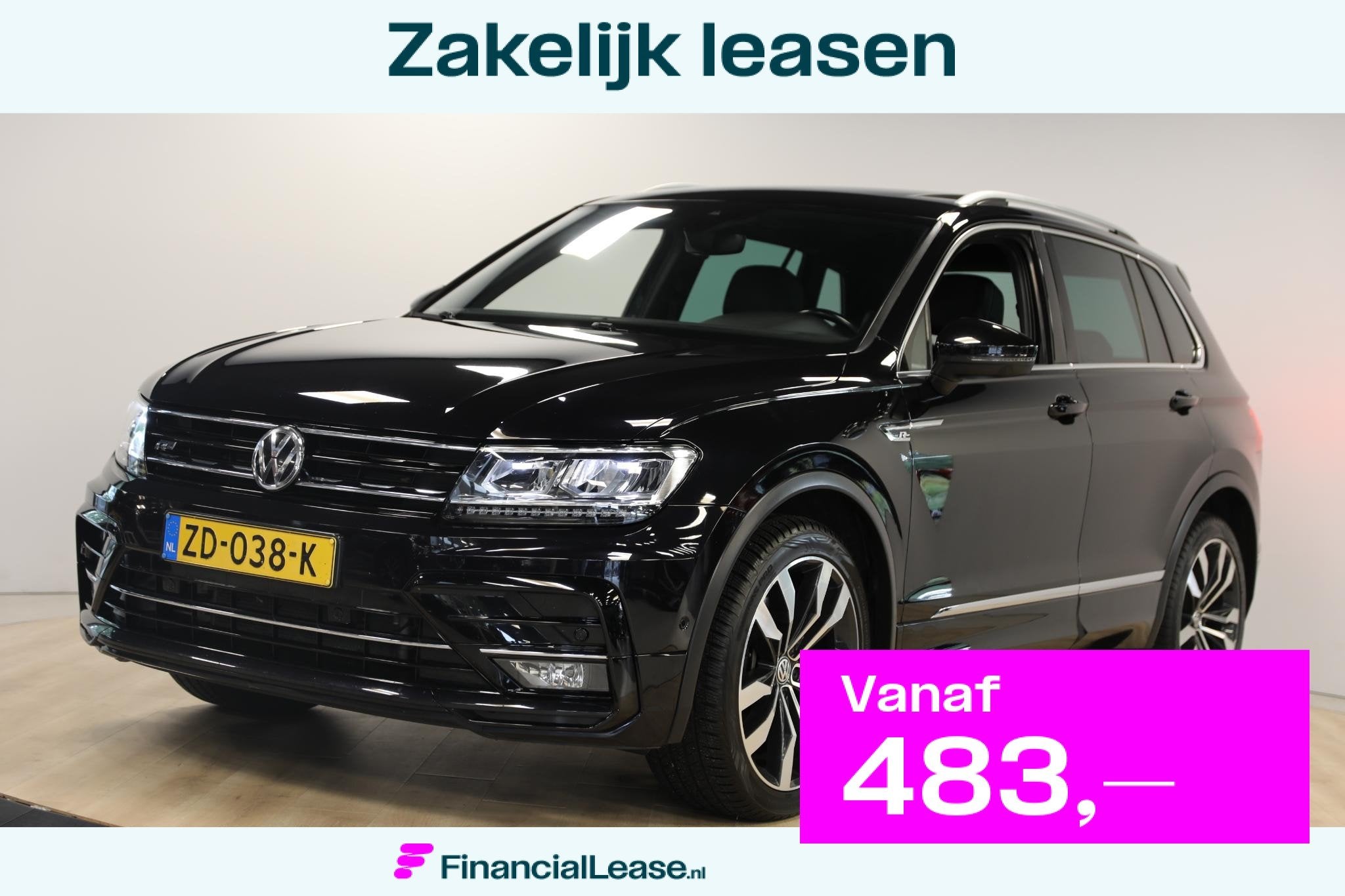 Volkswagen Tiguan 2.0 TSI 4Motion Highline Business R | Schu, 4 cilinders, 1984 cc, 2500 kg, Zwart