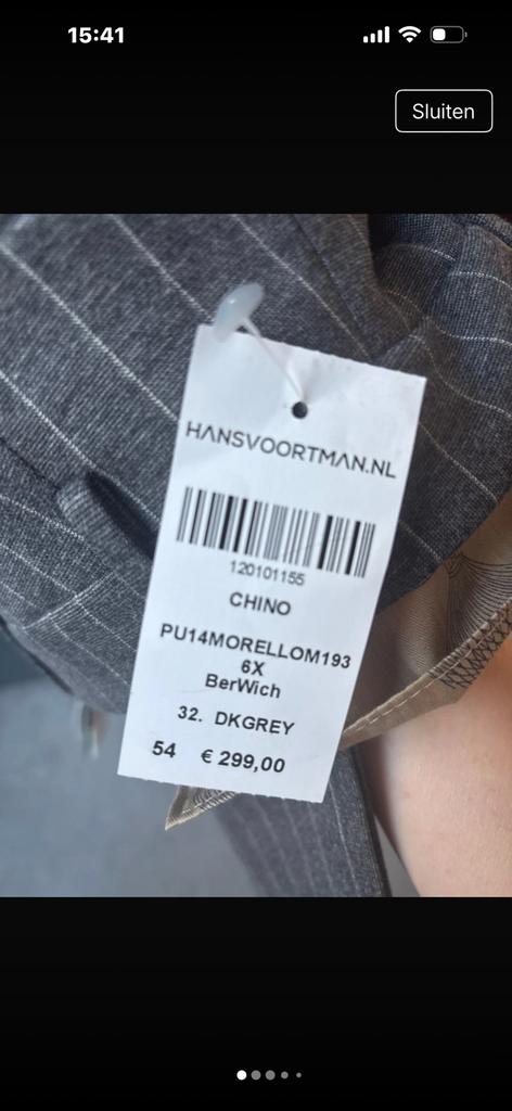 Berwich nieuwe grijze pantalon met krijtstreep, Kleding | Heren, Broeken en Pantalons, Ophalen of Verzenden, Nieuw, Maat 52/54 (L)