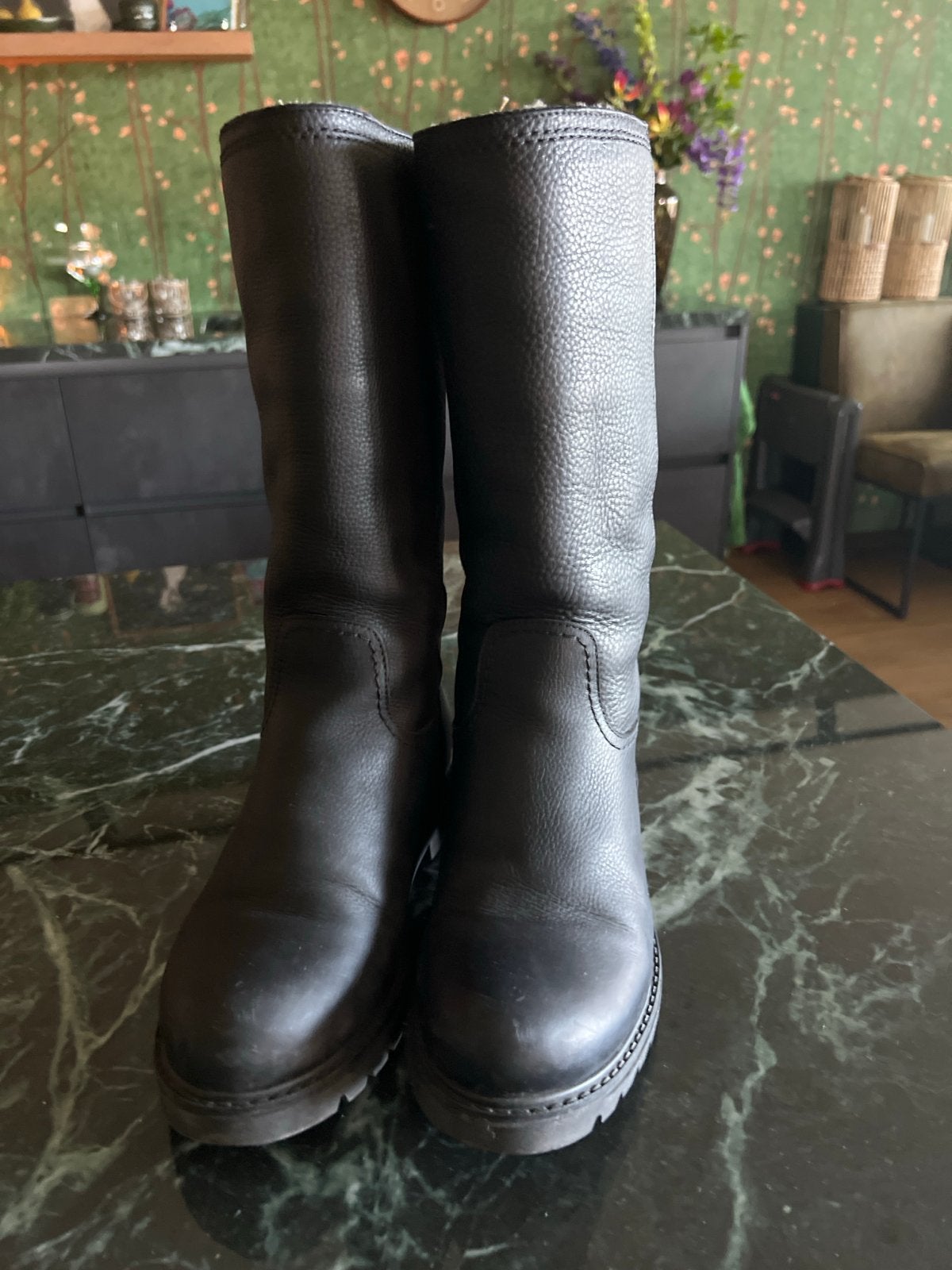 Zwarte Panama Jacks leren laarzen - Maat 38, Kleding | Dames, Schoenen, Ophalen, Hoge laarzen, Zwart, Zo goed als nieuw