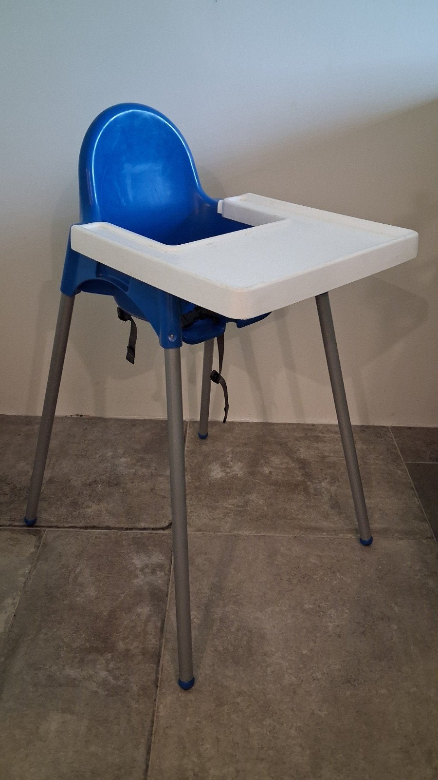 IKEA Antilop blauwe kinderstoel met wit tafelblad, Ophalen, Gebruikt, Meegroeistoel