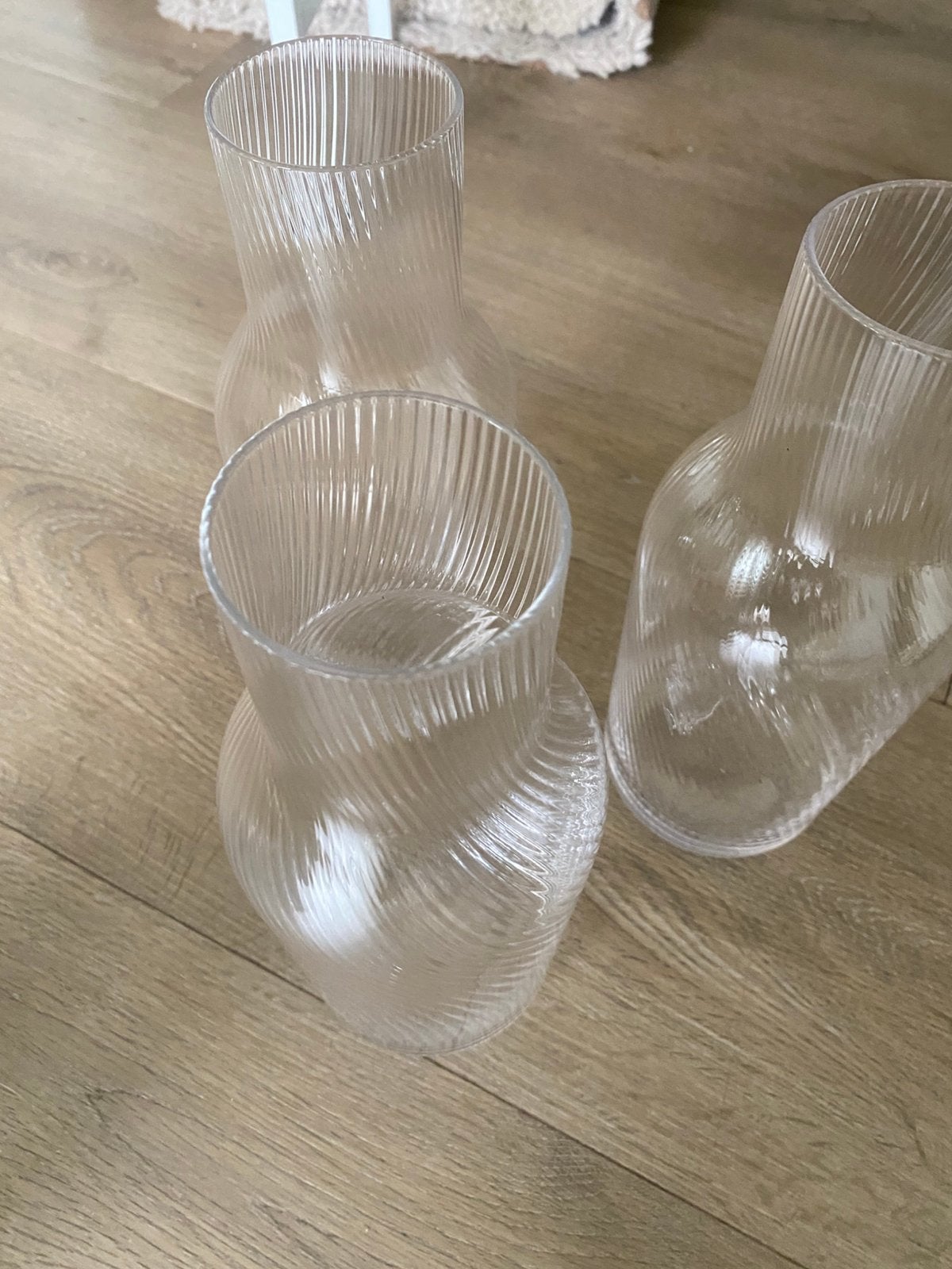 Waterkaraf HEMA (glas) 3x, Glas of Glazen, Ophalen of Verzenden, Overige stijlen, Glas