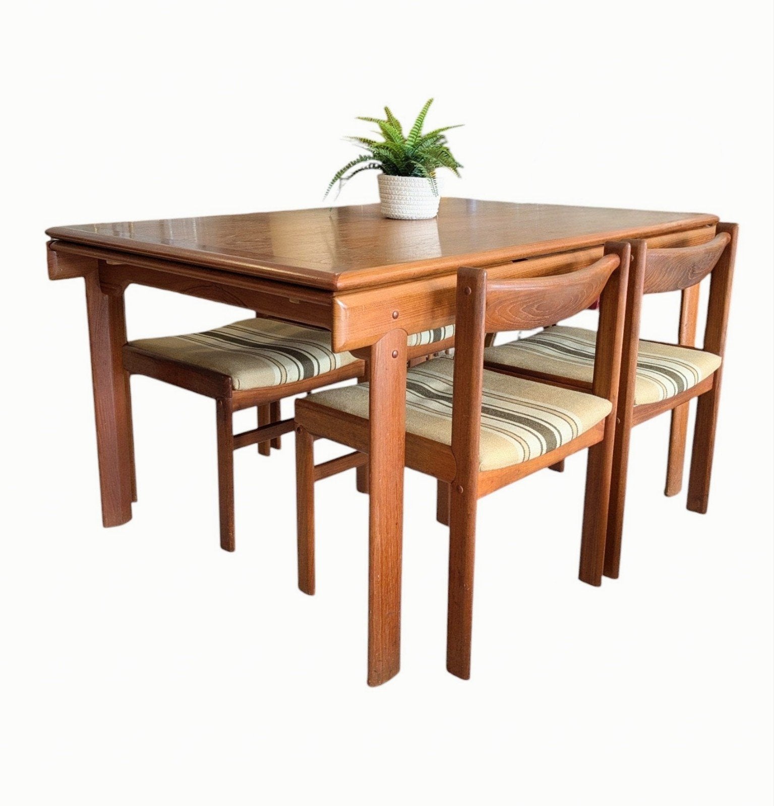 Vintage, teakhouten Deense uitschuifbare eettafel, Bramin, Ophalen, ., 50 tot 100 cm, Zo goed als nieuw