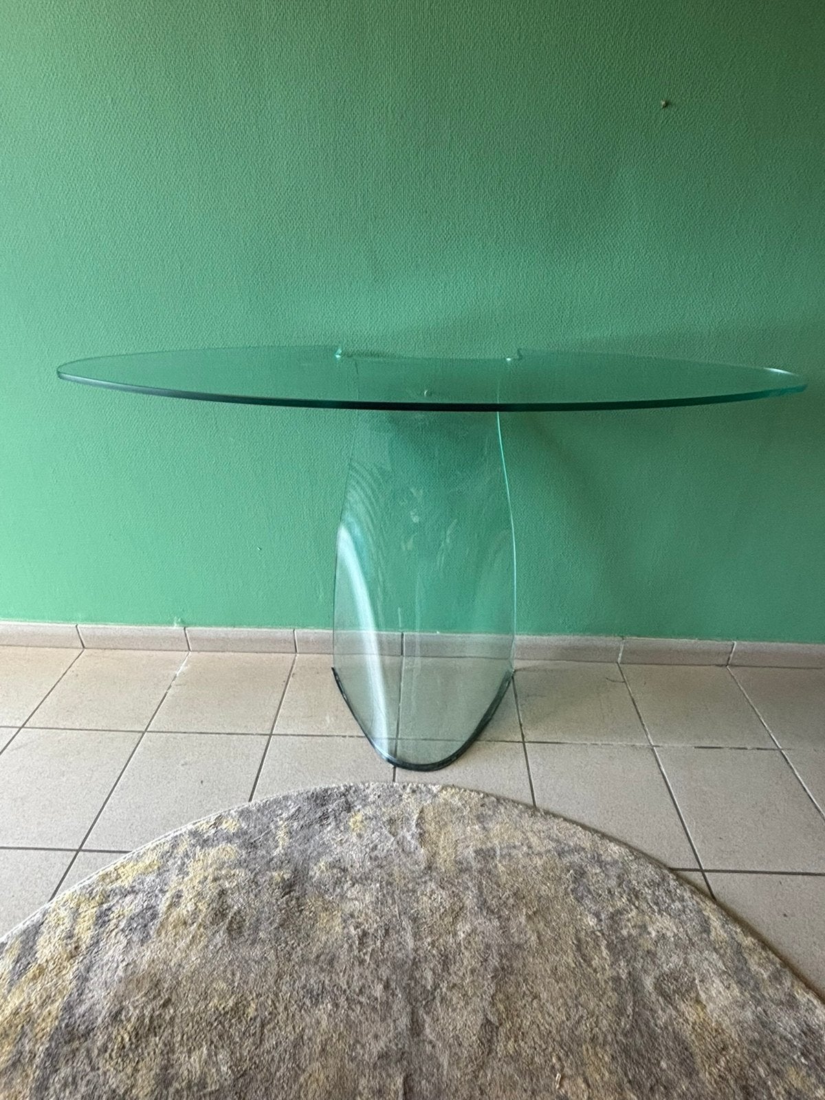 FIAM Italia glazen console – Vintage design, 100 tot 150 cm, Rond, 50 tot 100 cm, Ophalen of Verzenden