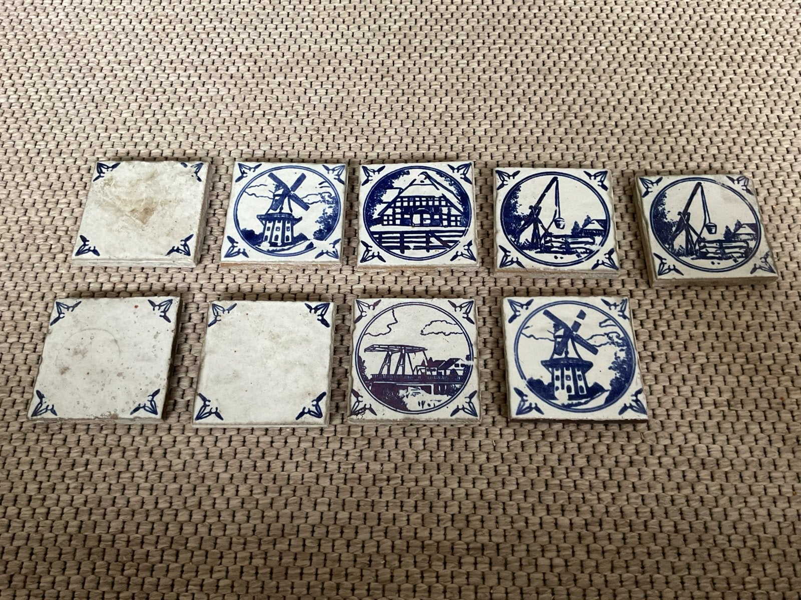 Mooie oude tegels met hollandse scenes 9 stuks, Ophalen of Verzenden