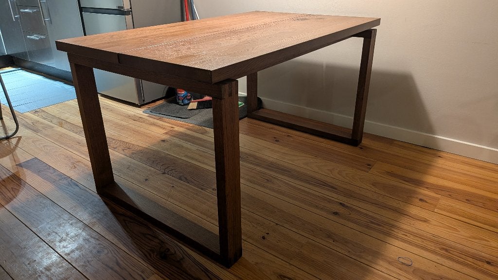 IKEA MÖRBYLÅNGA eettafel 140x85 cm, Huis en Inrichting, Ophalen, Gebruikt, 100 tot 150 cm, Eikenhout