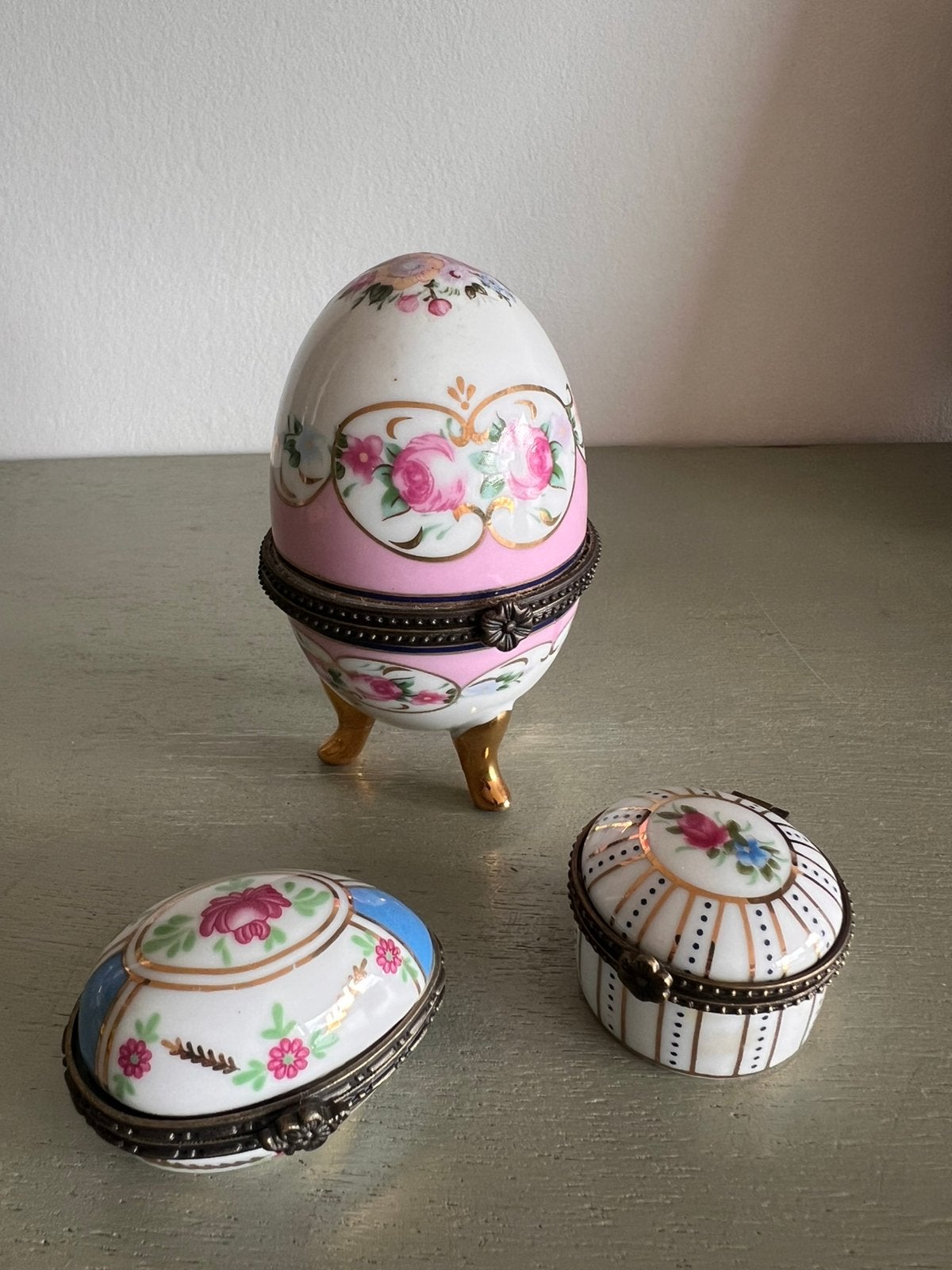 Porseleinen ei Fabergé en snuisterijdoosjes Limoges, Antiek en Kunst, Ophalen of Verzenden