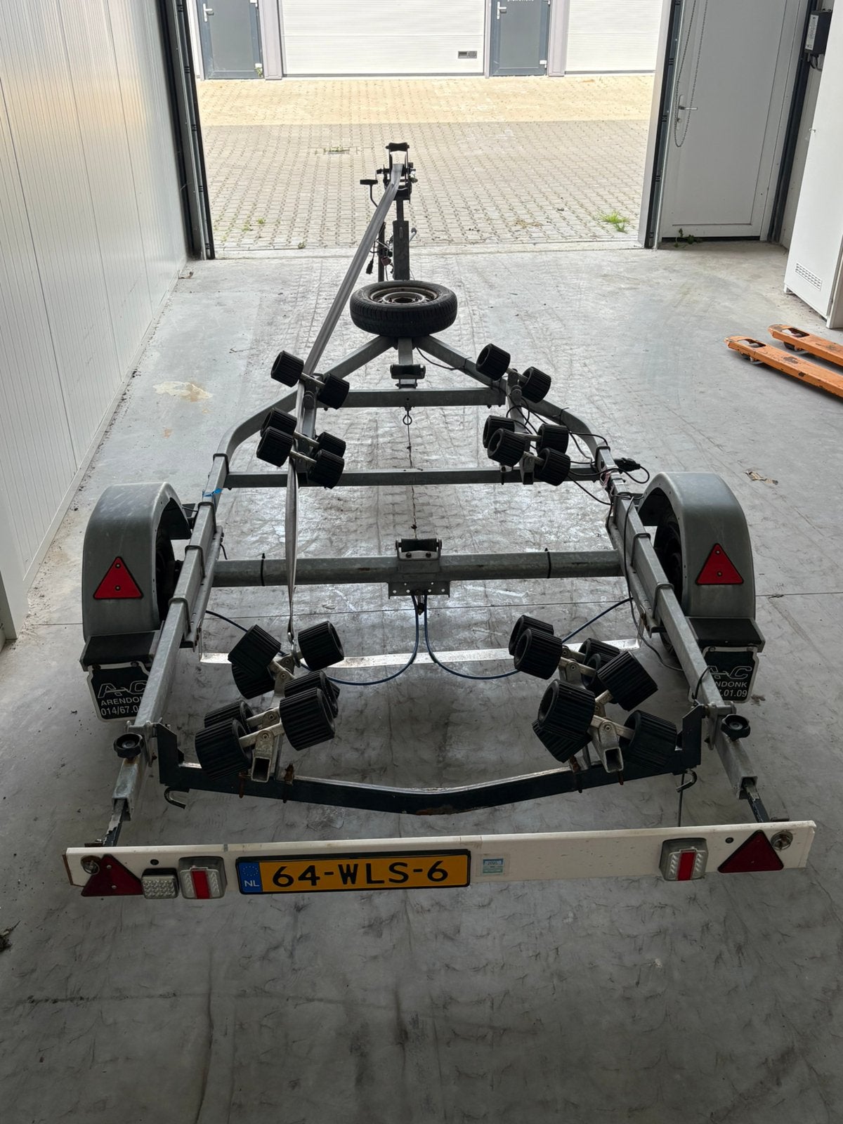 Nette geremde boottrailer met rollen - Ideaal voor sloepen, Minder dan 1500 kg, Gebruikt, Sloepentrailer, Minder dan 6 meter