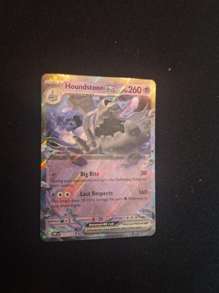 Houndstone ex (OBF 102) Pokémon Kaart - Obsidian Flames, Ophalen, Nieuw, Losse kaart, Foil