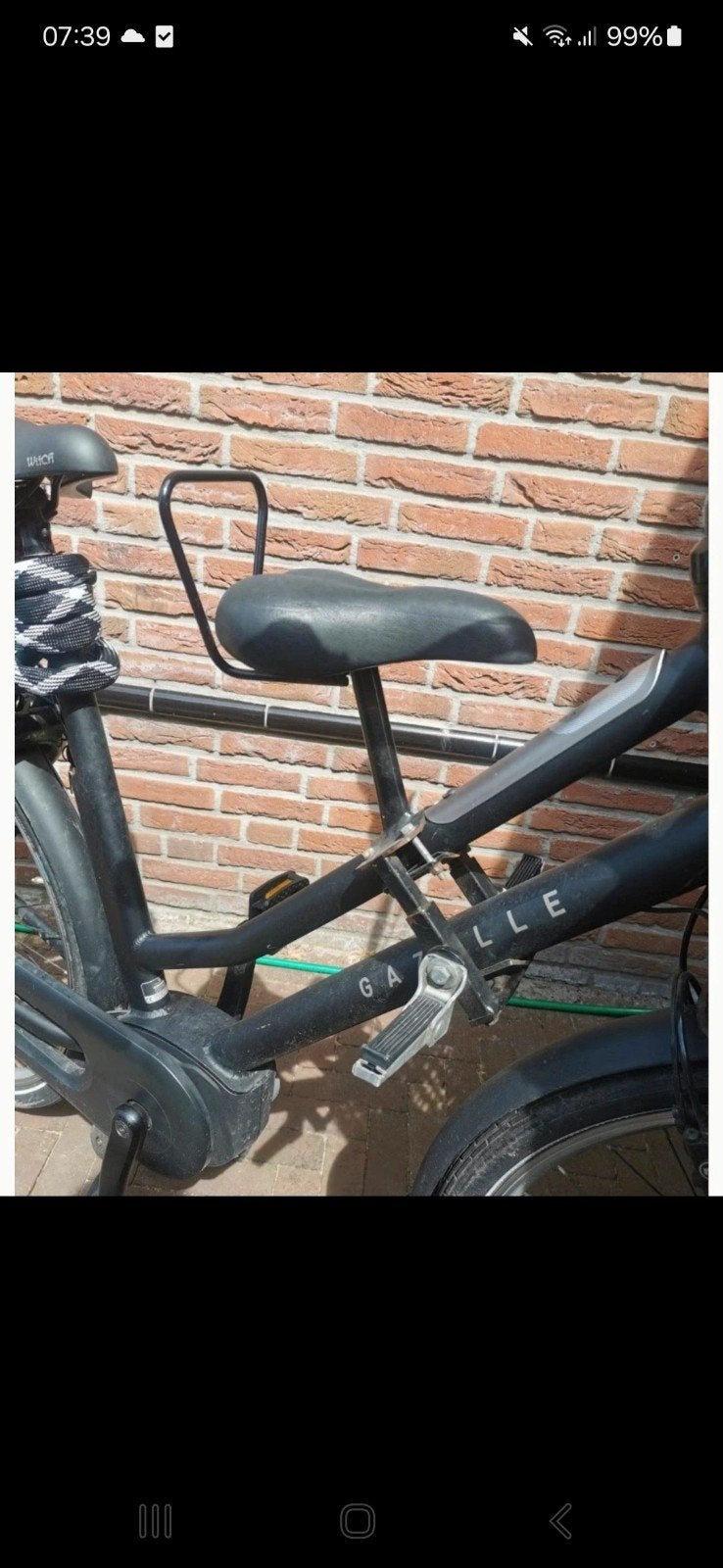 zadel op stang dames fiets, Voorzitje, Ophalen of Verzenden, Gebruikt, Voetsteuntjes
