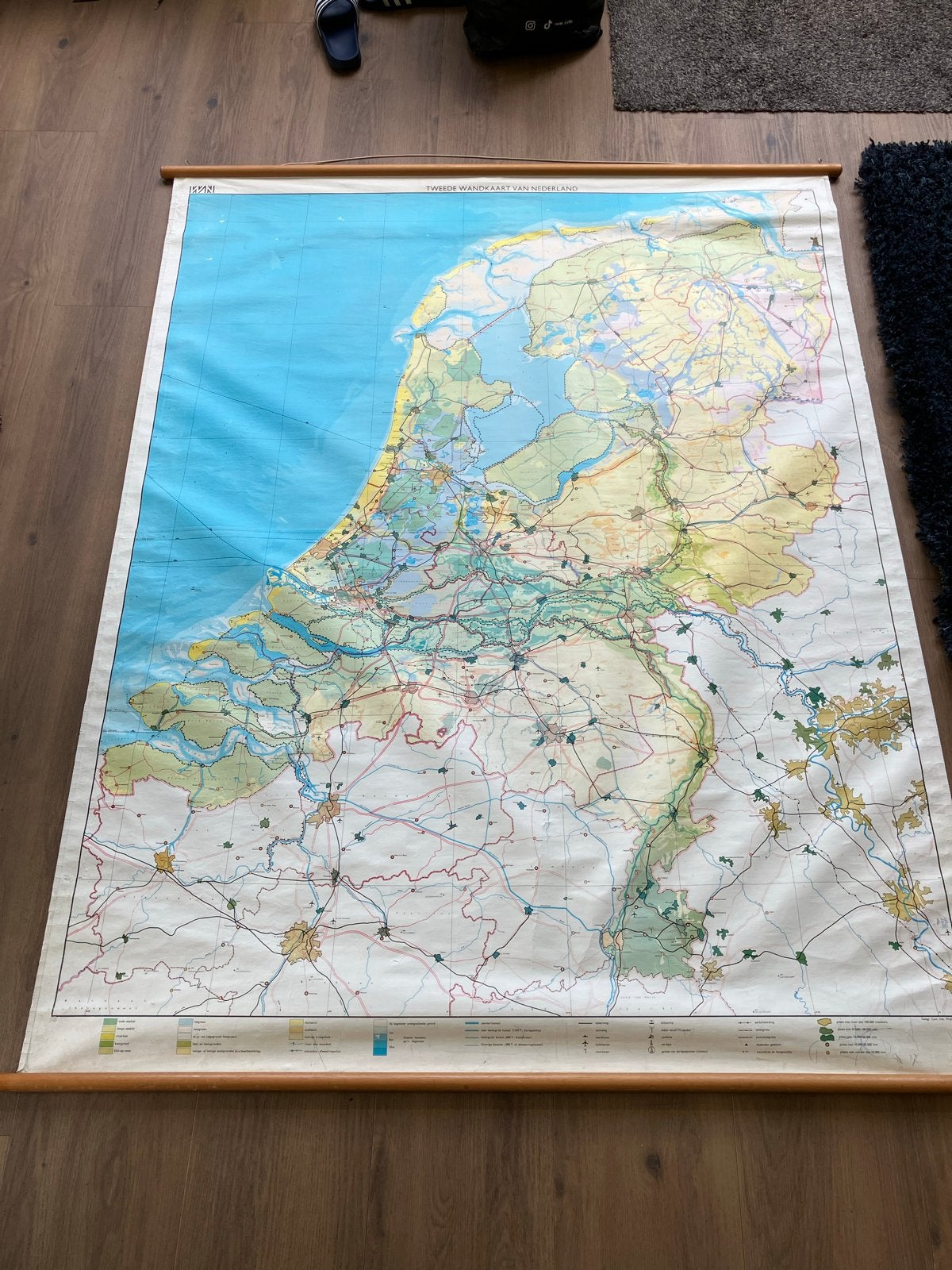 Grote Wandkaart Topografie van Nederland 1.80 x 1.40m, Boeken, Atlassen en Landkaarten, Landkaart, 1800 tot 2000, Nederland, Ophalen