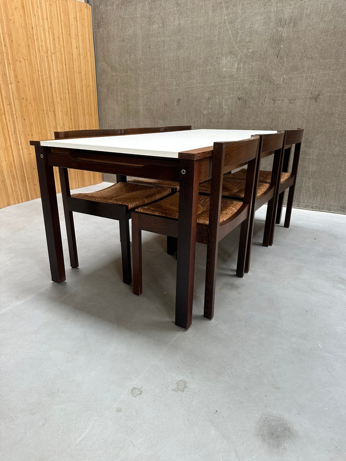 Vintage Wengé eethoek van Pastoe, Huis en Inrichting, Complete eetkamers, Ophalen, 4 tot 6 stoelen, X, X