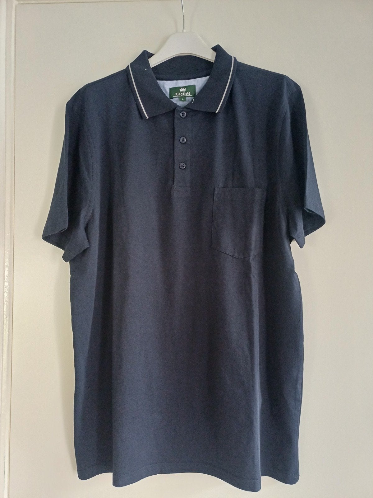 Kingfield Poloshirt Donkerblauw Maat L - 100% Katoen, Kingfield, Maat 52/54 (L), Nieuw, Kf