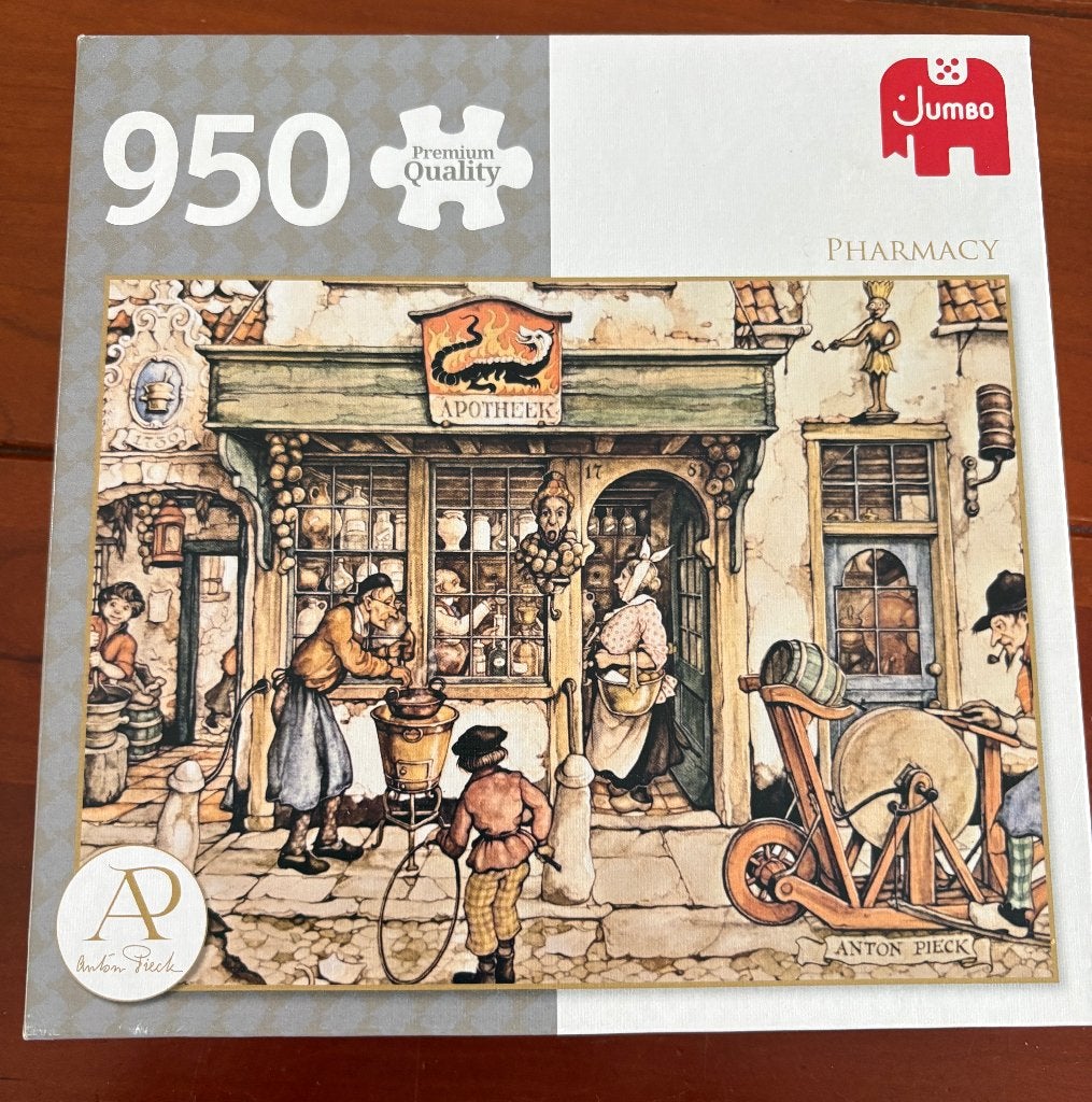 Jumbo puzzel, Anton Pieck, Apotheek, Ophalen of Verzenden, 500 t/m 1500 stukjes, Zo goed als nieuw, Legpuzzel