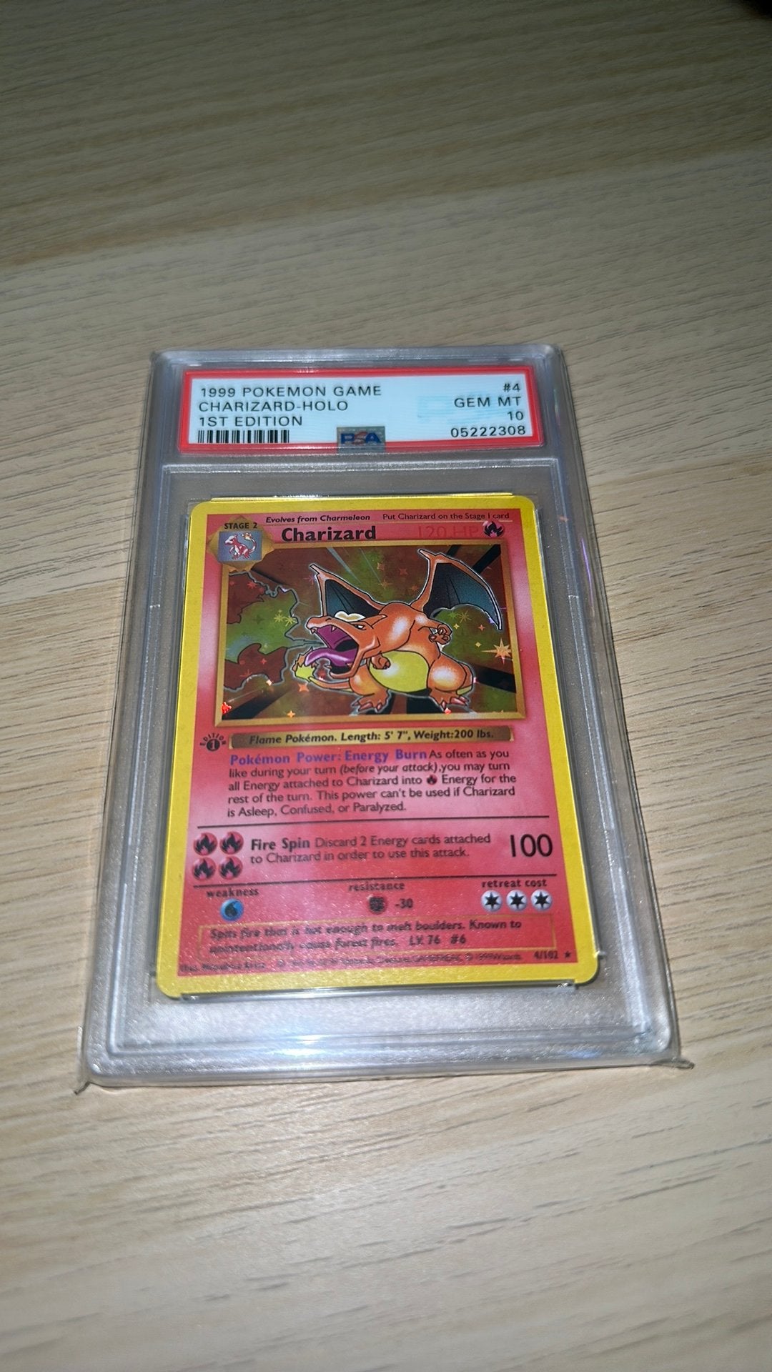 1st edition Base charizard holo #4 PSA 10, Ophalen of Verzenden, Nieuw, Losse kaart, Foil