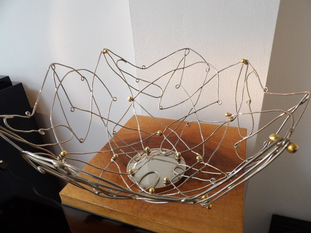 Grote Franse Design Schaal Dix Heures Dix, Scoubidou, Antiek en Kunst, Kunst | Designobjecten, Zilver, Handgemaakt, Ophalen of Verzenden