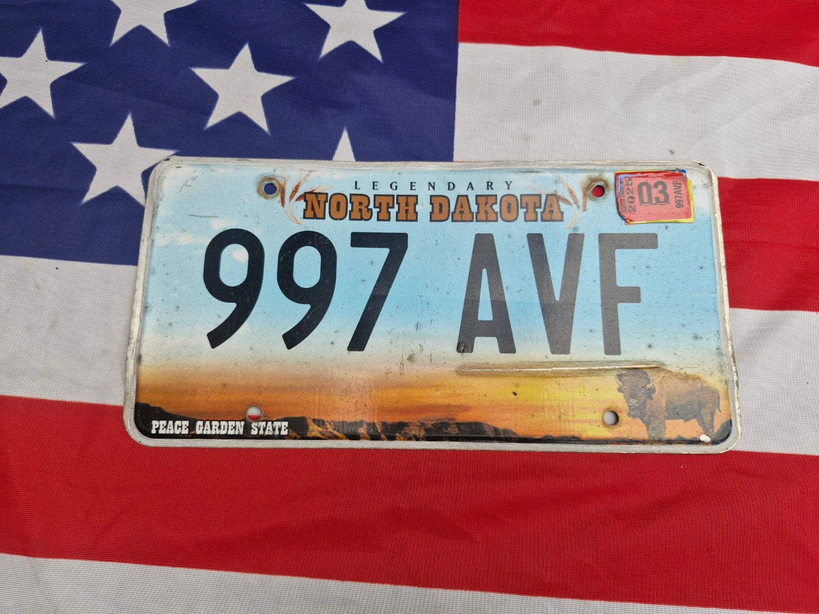 Kentekenplaat North Dakota USA Nummerbord Nummerplaat Licens, Ophalen of Verzenden, Gebruikt, Auto's
