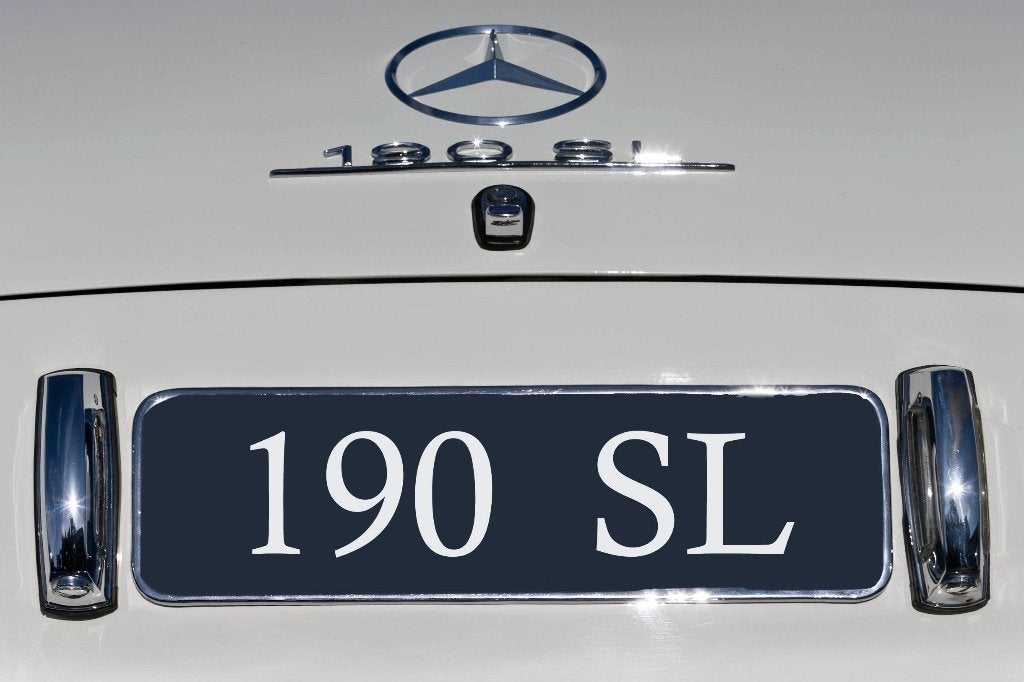 Kentekenplaathouders van RVS voor o.a. Mercedes 190 SL W121, Verzenden, Nieuw, Auto's