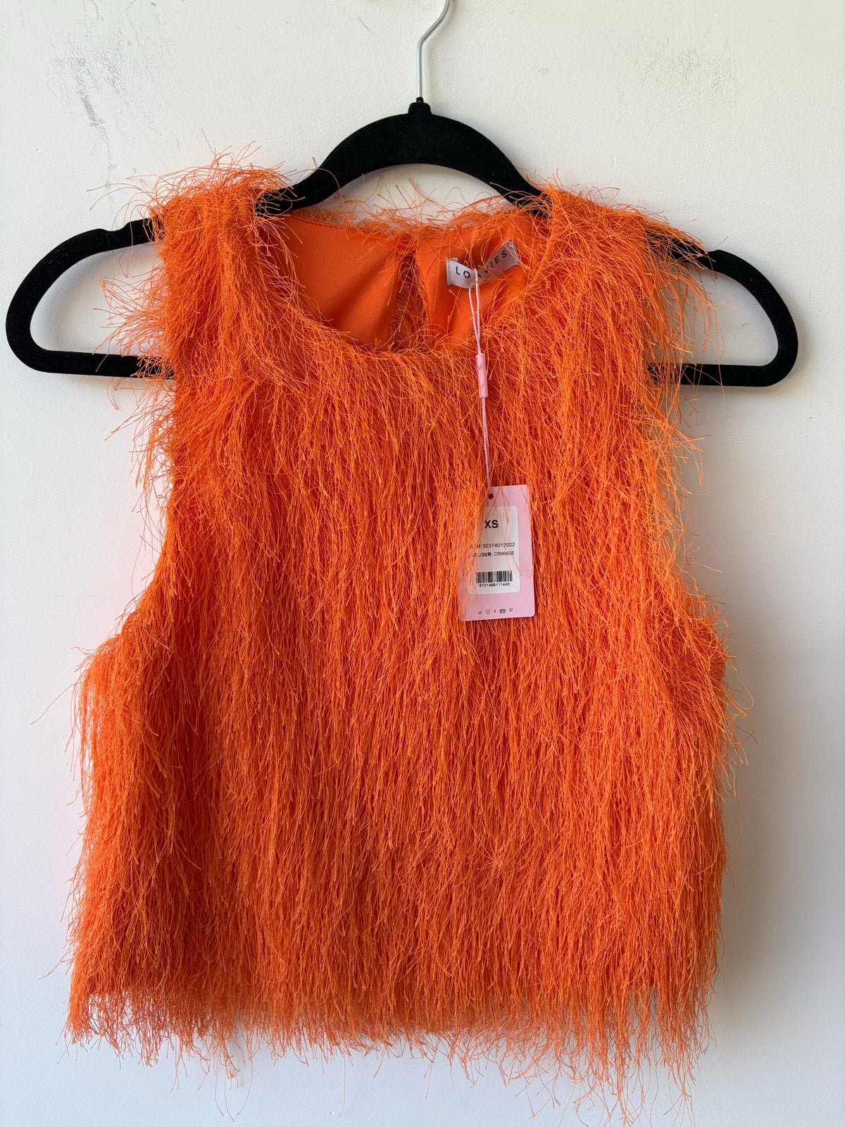 Loavies Oranje Mouwloze Top Met Franjes Maat XS Nieuw, Kleding | Dames, Nieuw, Oranje, Ophalen of Verzenden, Zonder mouw
