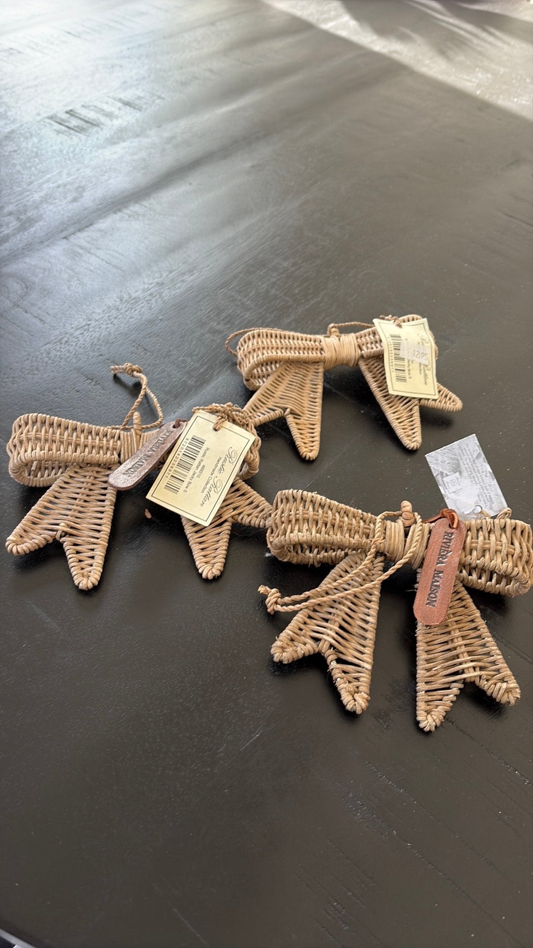 Riviera maison kerst hangers rattan 3 stuks, Ophalen of Verzenden, Zo goed als nieuw