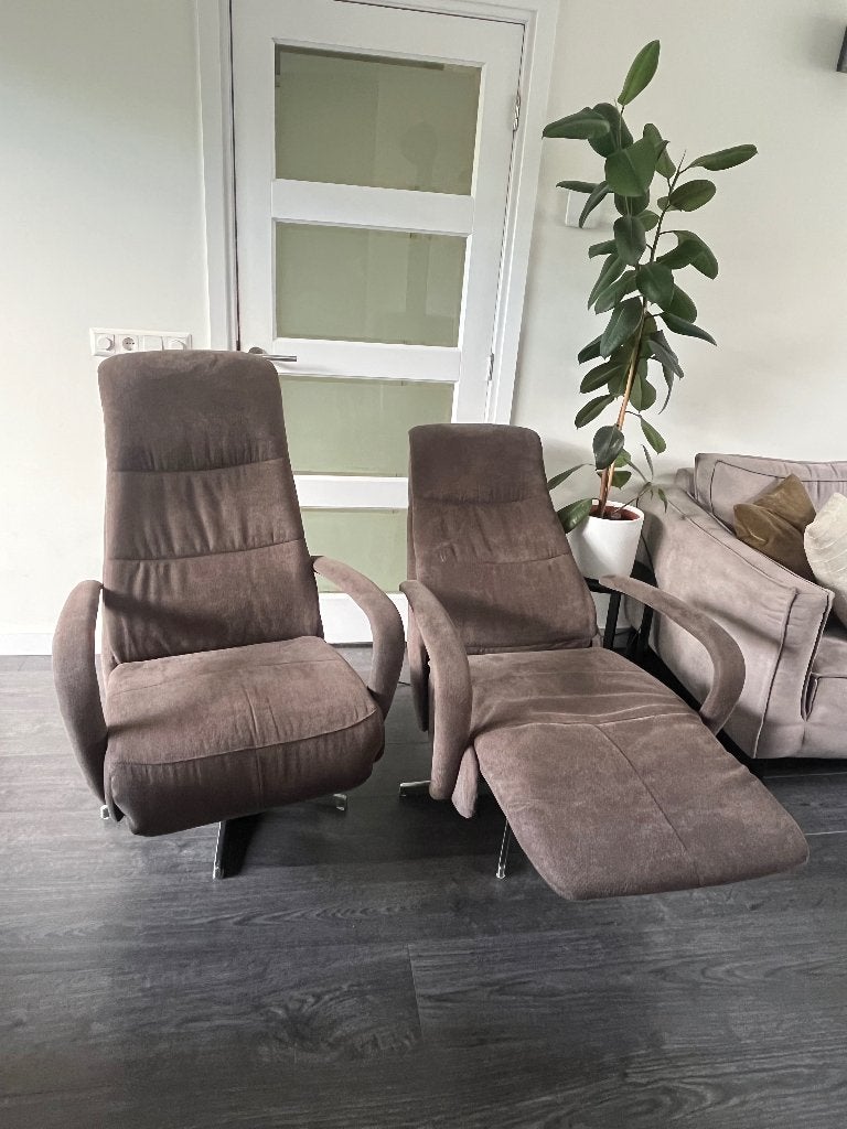 Nette set 2 Prominent Relaxfauteuils Elektrisch Stof, Ophalen, Zo goed als nieuw, 75 tot 100 cm, Stof