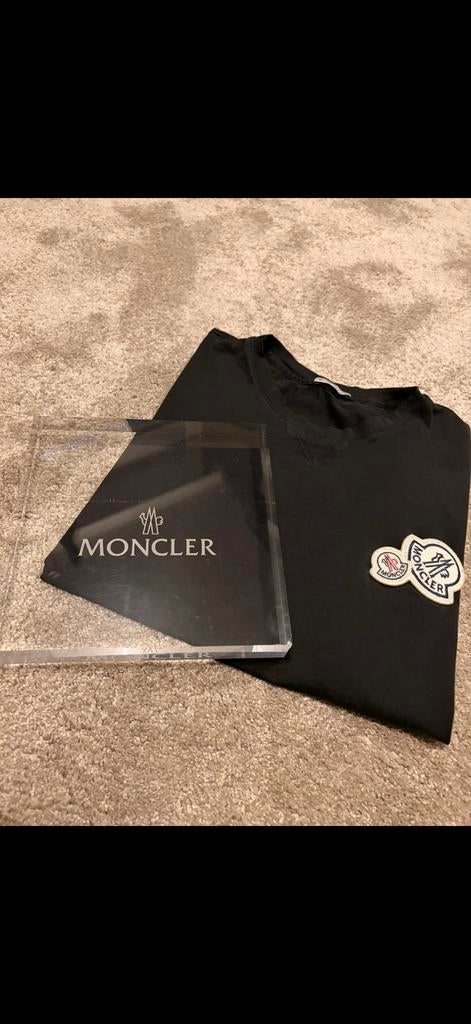 Moncler T-shirt Zwart Maat M, Verzenden, Zo goed als nieuw, Zwart