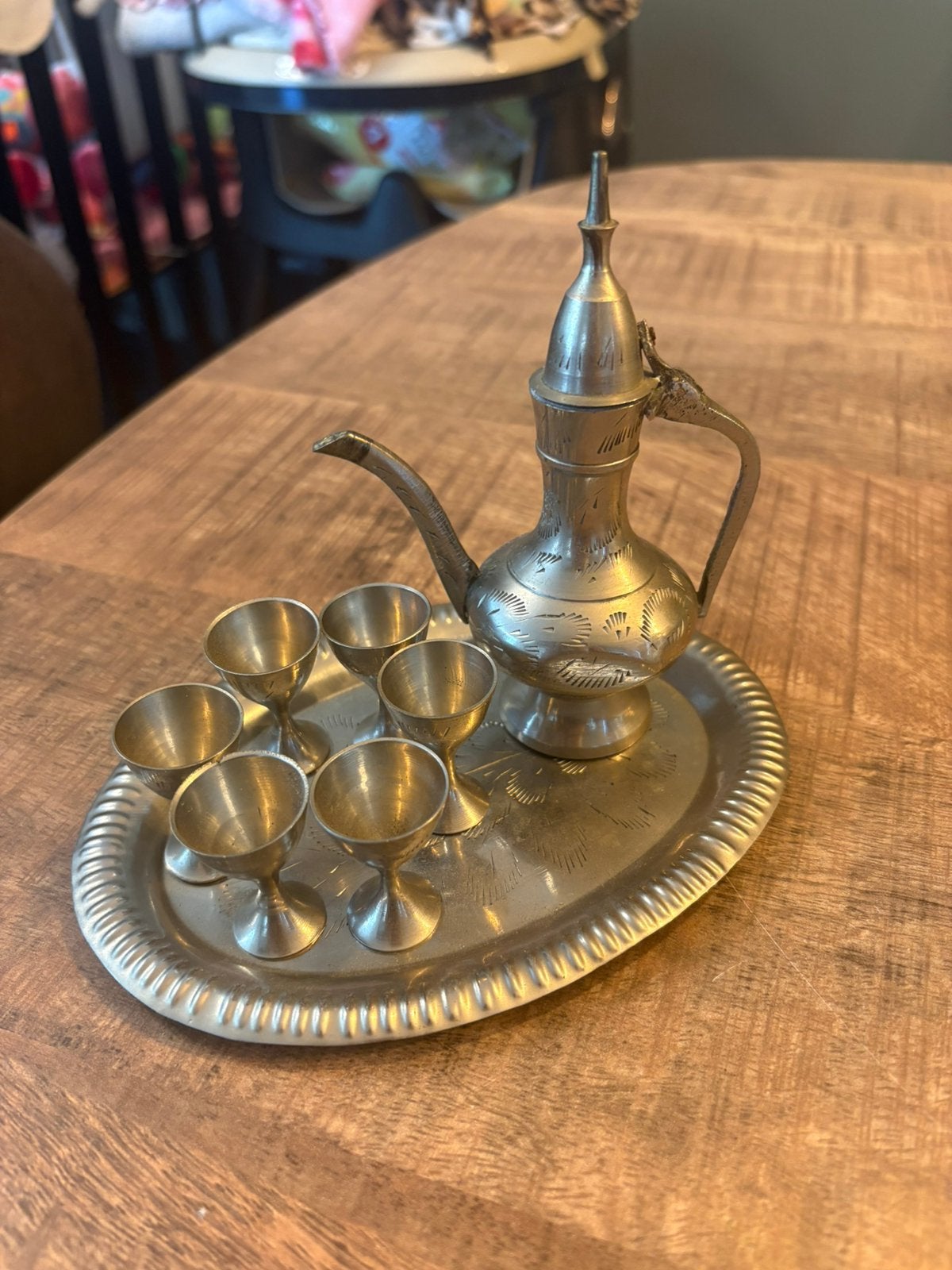 Vintage Arabische Koffieset Dallah – Volledig Messing l, Ophalen of Verzenden, Gebruikt