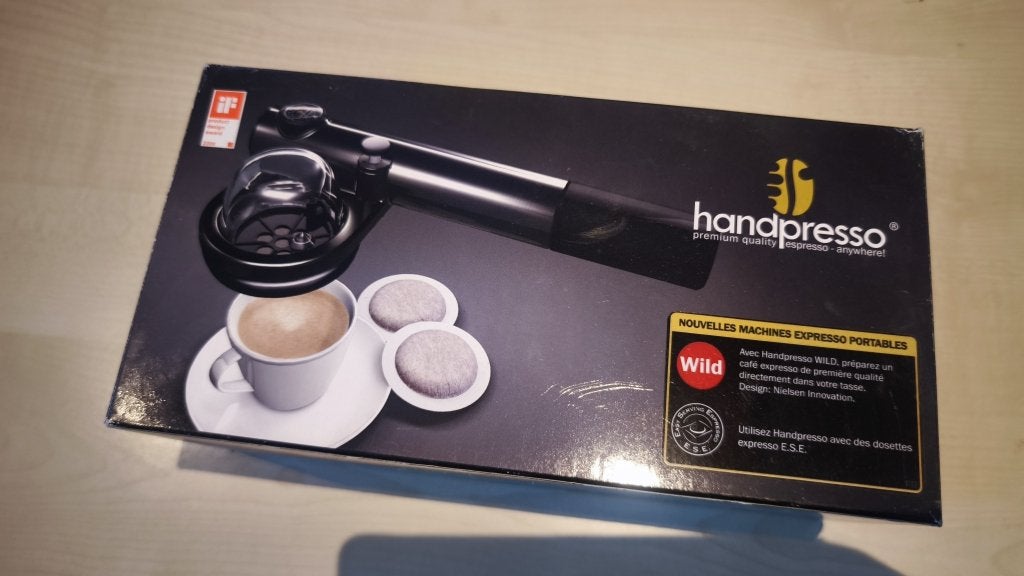 Handpresso manuele koffie machine (zonder stroom!), Gebruikt, Koffiemachine, Ophalen of Verzenden, 1 kopje